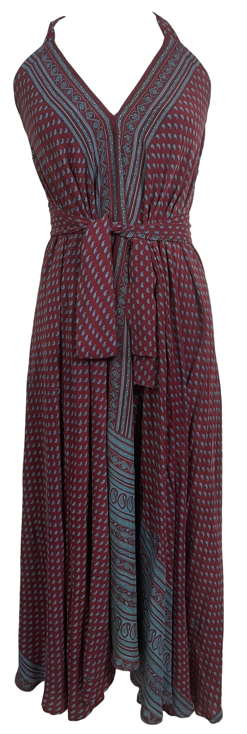 PRC8831 Wabi Sabi Pure Silk Maxi Dress with Belt