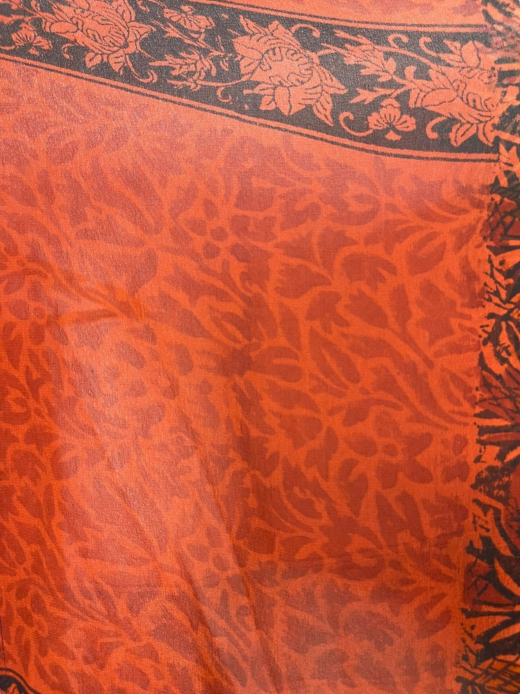 PRG7631 Sheer Avatar Long Pure Silk Kimono Sleeved Duster with Belt