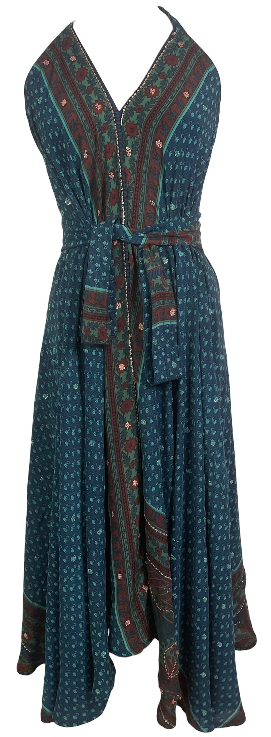 PRC8823 Avatar Pure Silk Maxi Dress with Belt