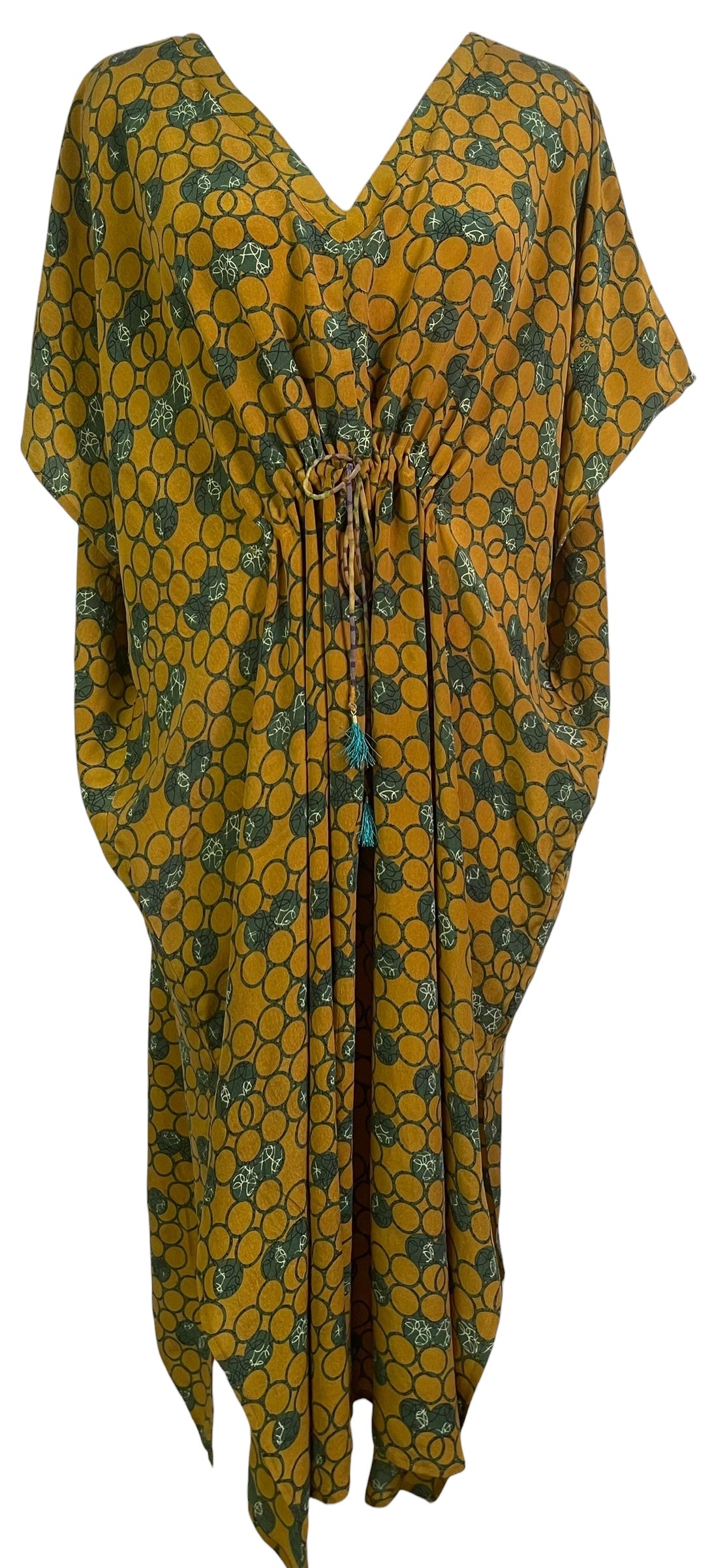 PRC8893 Avatar Pure Silk Maxi Kaftan by 15 FEBRUARY 2026 – Handmade ethical Maxi Kaftan from sariKNOTsari using upcycled silk. Designed in Canada for travel and slow fashion, loved from Toronto to LA to Sydney.
