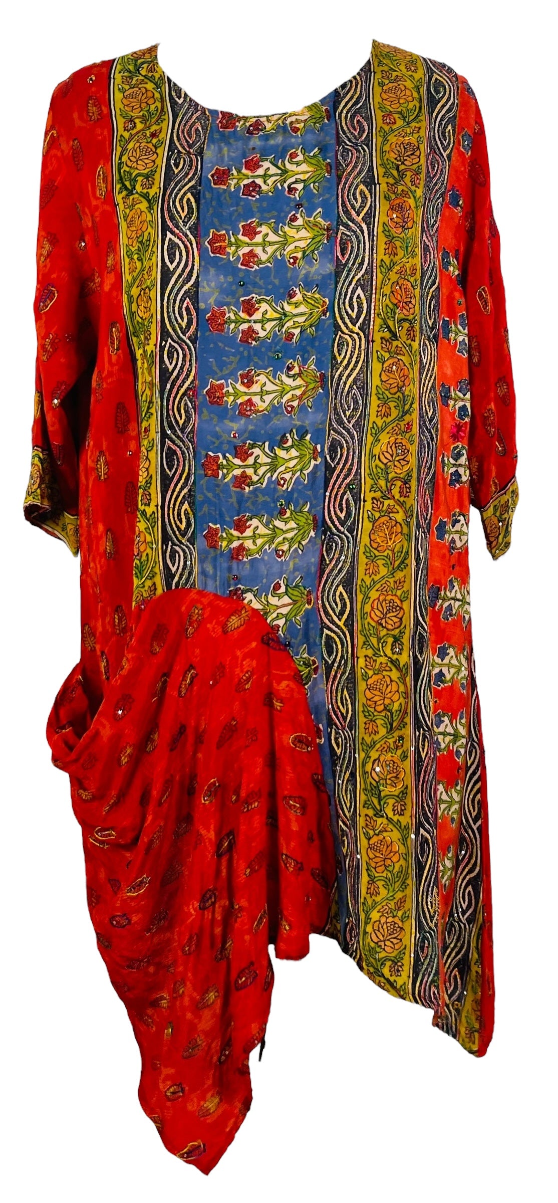 PRC6838 Avatar Pure Silk Self Pocket Tunic Dress