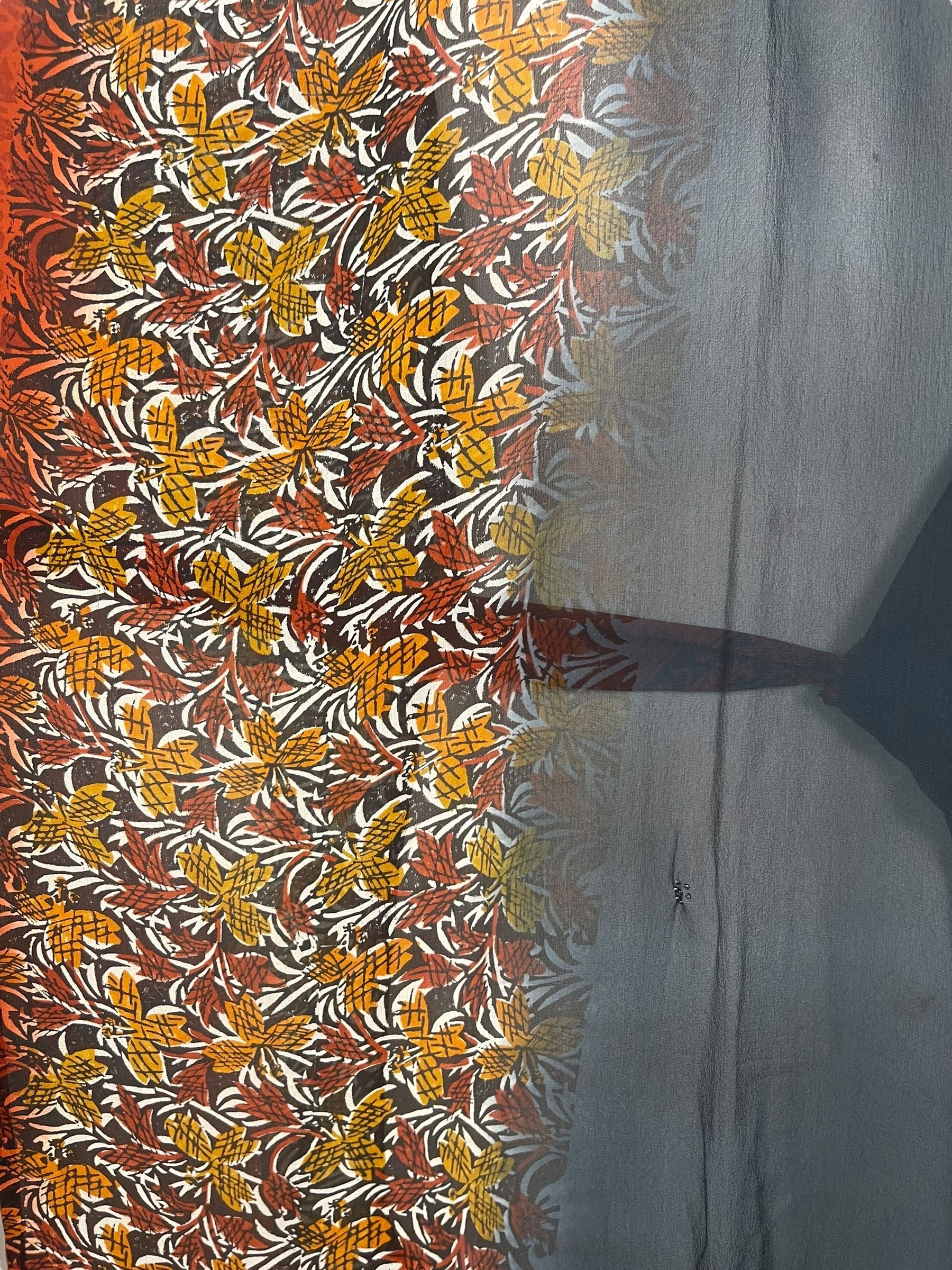 PRG7631 Sheer Avatar Long Pure Silk Kimono Sleeved Duster with Belt