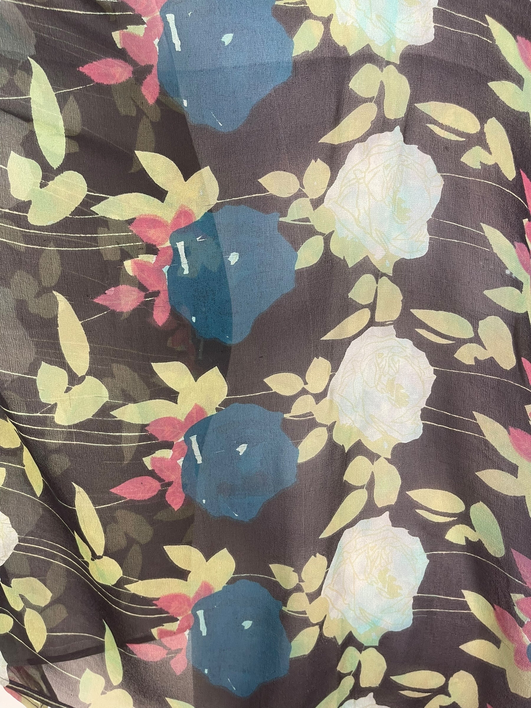 PRG7856 Sheer Wabi Sabi Pure Silk Long Tunic with Side Ties