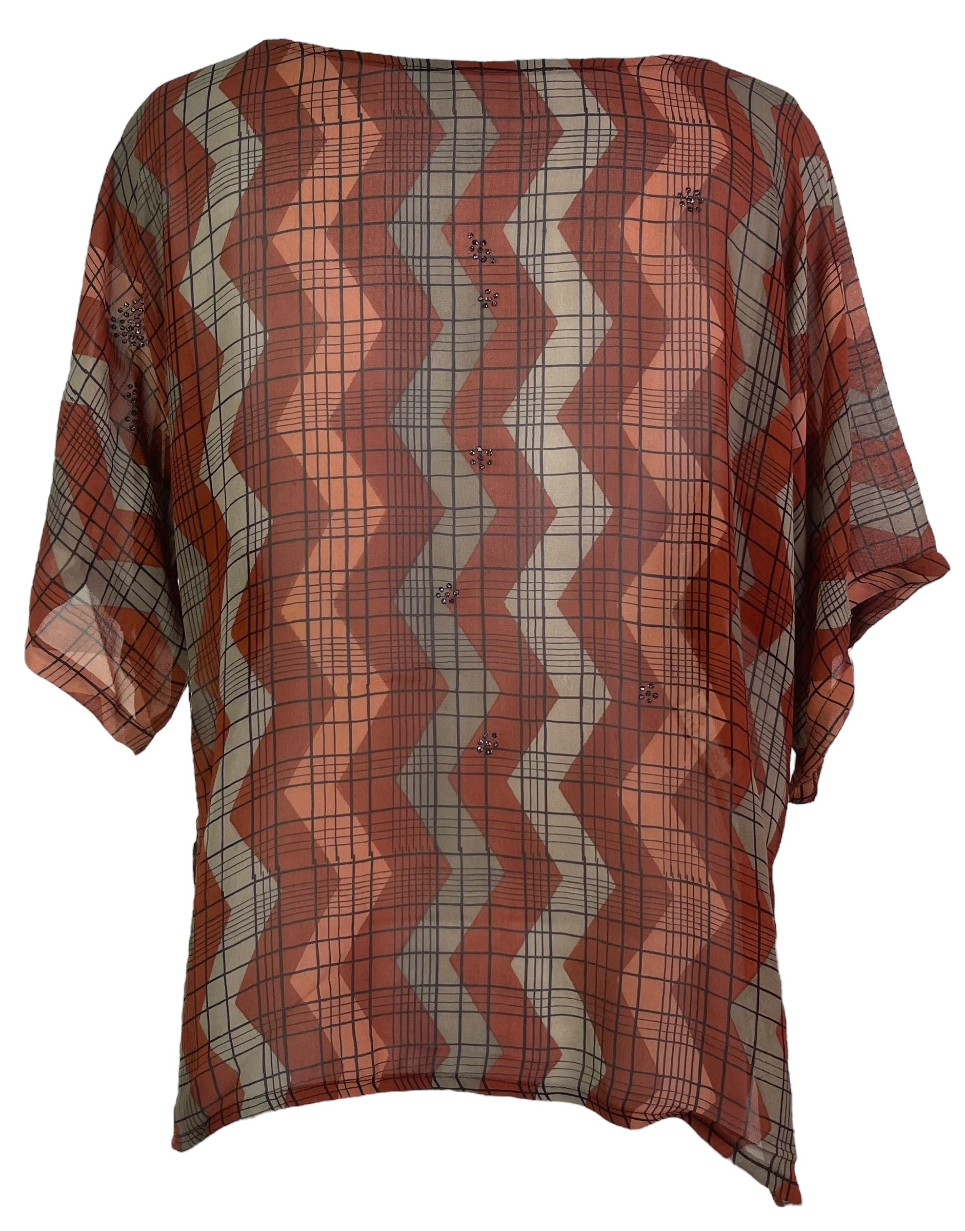 PRG8117 Sheer Wabi Sabi Pure Silk Side Slit Top by DECEMBER2025 – Handmade ethical Side Slit Top from sariKNOTsari using upcycled silk. Designed in Canada for travel and slow fashion, loved from Toronto to LA to Sydney.