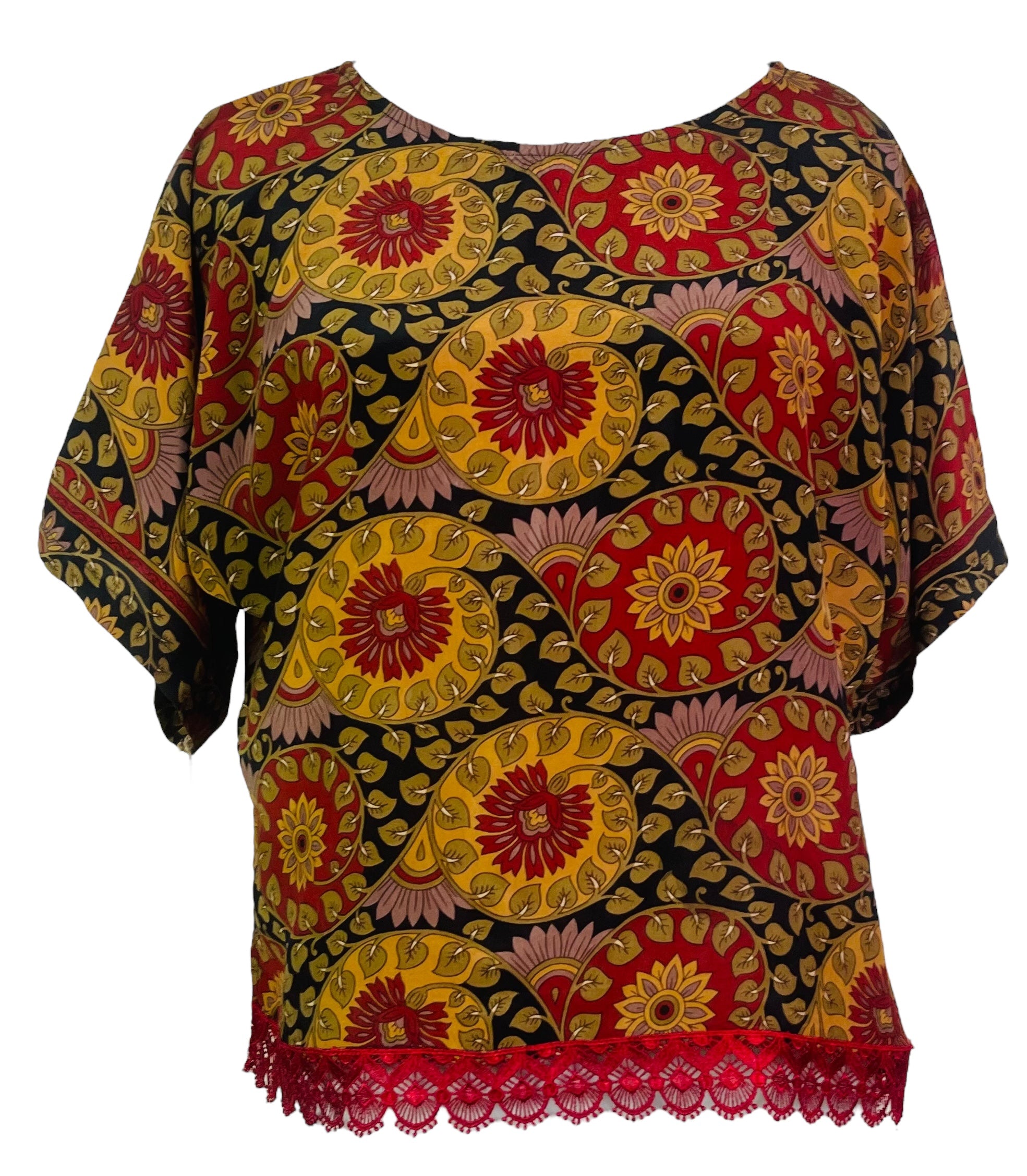 PRC6974 Wabi Sabi Pure Silk Side Slit Top