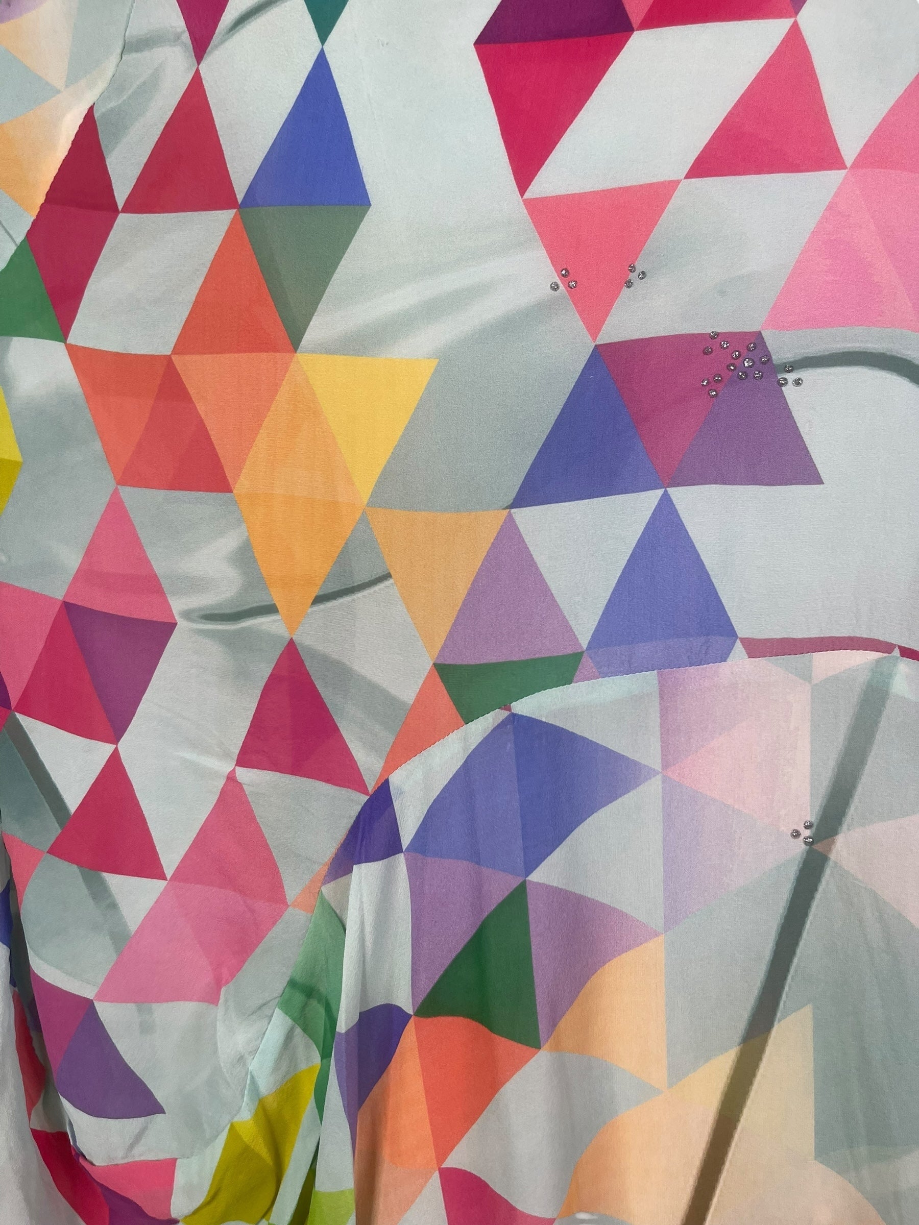 PRG7833 Sheer Avatar Pure Silk Sculptural Long Tunic Dress