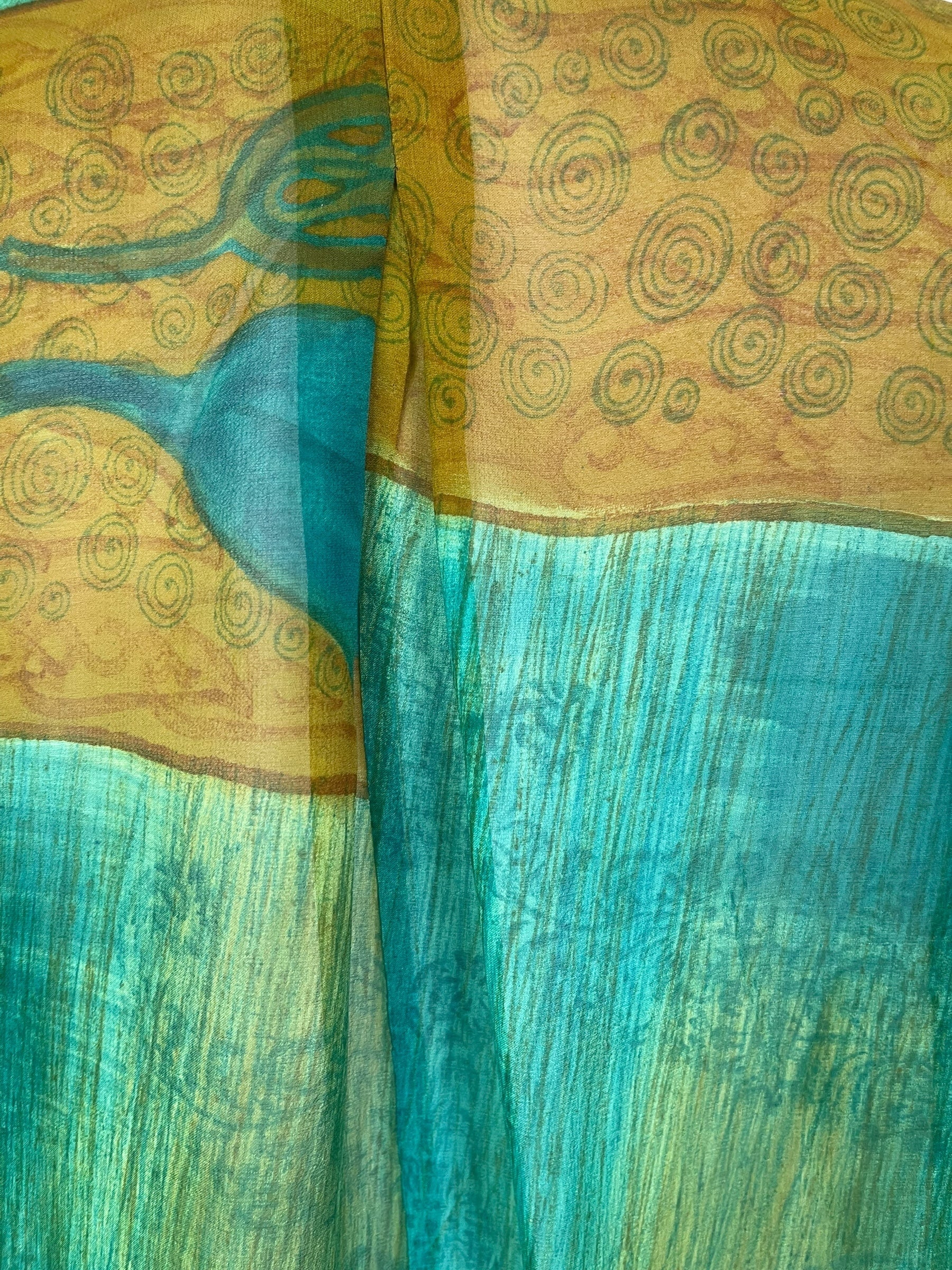 PREVIEW PRG8475 Sheer Avatar Pure Silk Self Pocket Tunic Dress by FEBRUARY2026 – Handmade ethical Self Pocket Tunic from sariKNOTsari using upcycled silk. Designed in Canada for travel and slow fashion, loved from Toronto to LA to Sydney.