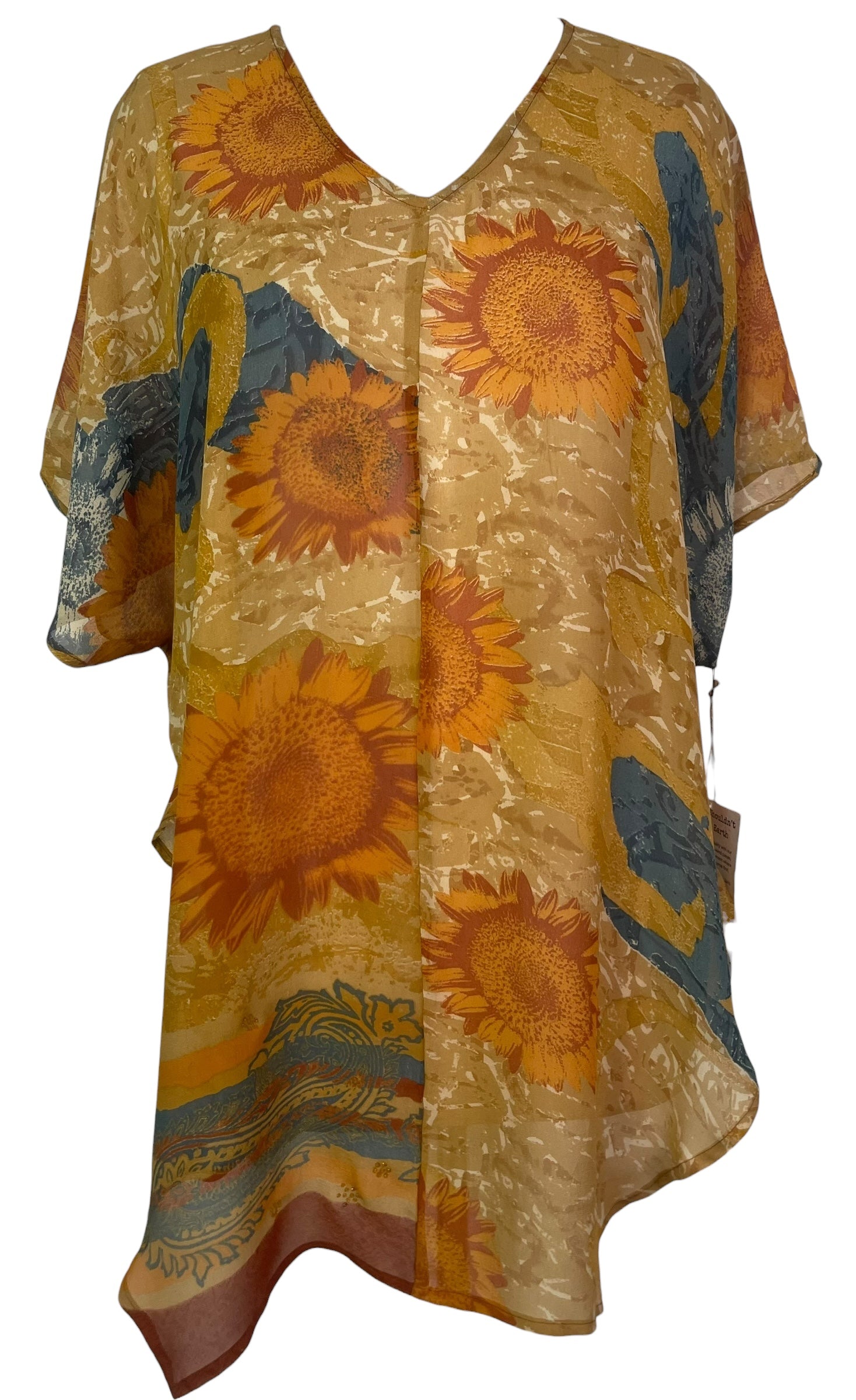 PREVIEW PRG8603 Sheer Avatar Pure Silk Waterfall Top by FEBRUARY2026 – Handmade ethical Waterfall Top from sariKNOTsari using upcycled silk. Designed in Canada for travel and slow fashion, loved from Toronto to LA to Sydney.