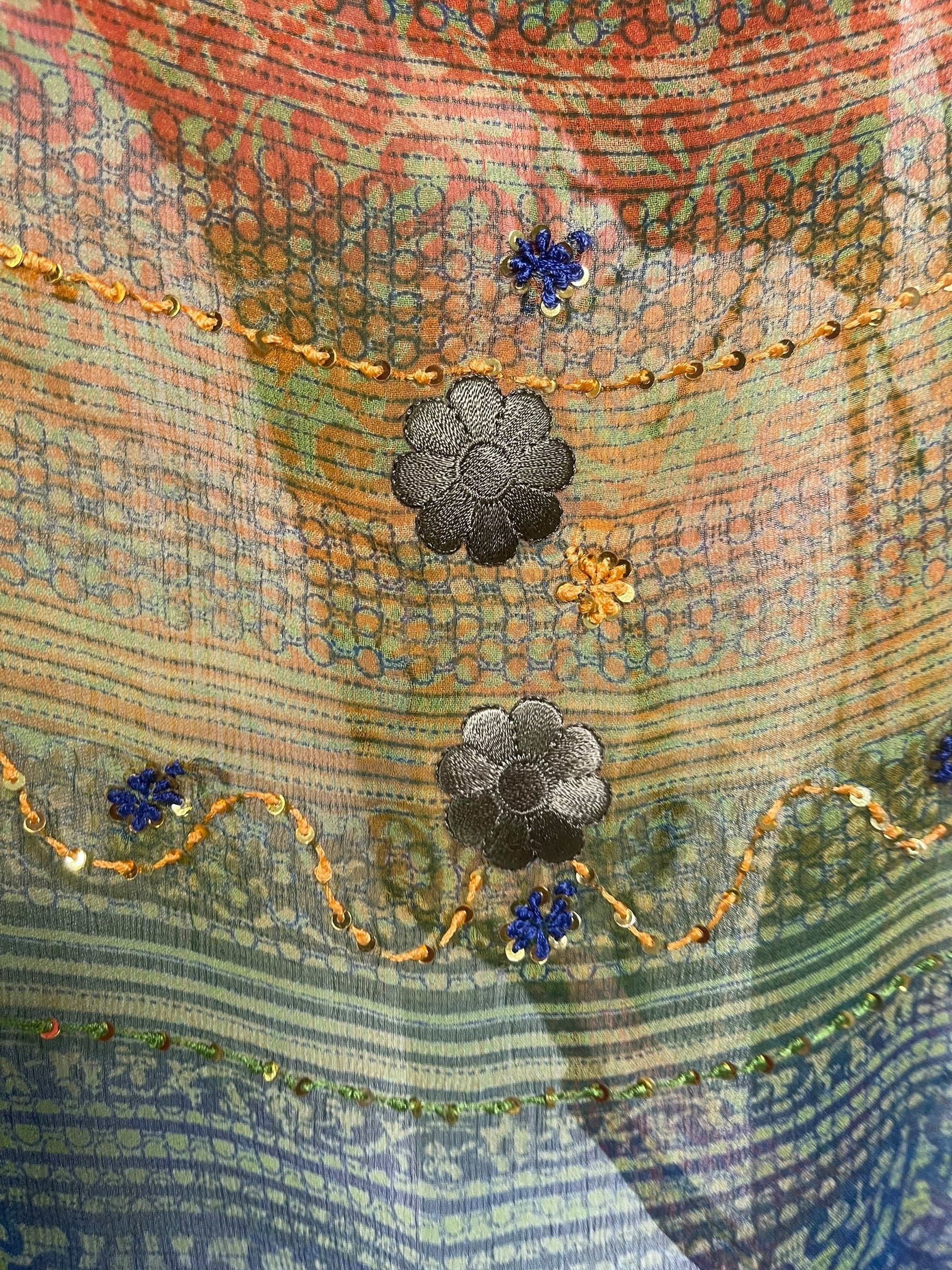 PREVIEW PRG8780 Sheer Avatar Pure Silk Long Tunic with Side Ties by MARCH2026 – Handmade ethical Side Tie Tunic from sariKNOTsari using upcycled silk. Designed in Canada for travel and slow fashion, loved from Toronto to LA to Sydney.