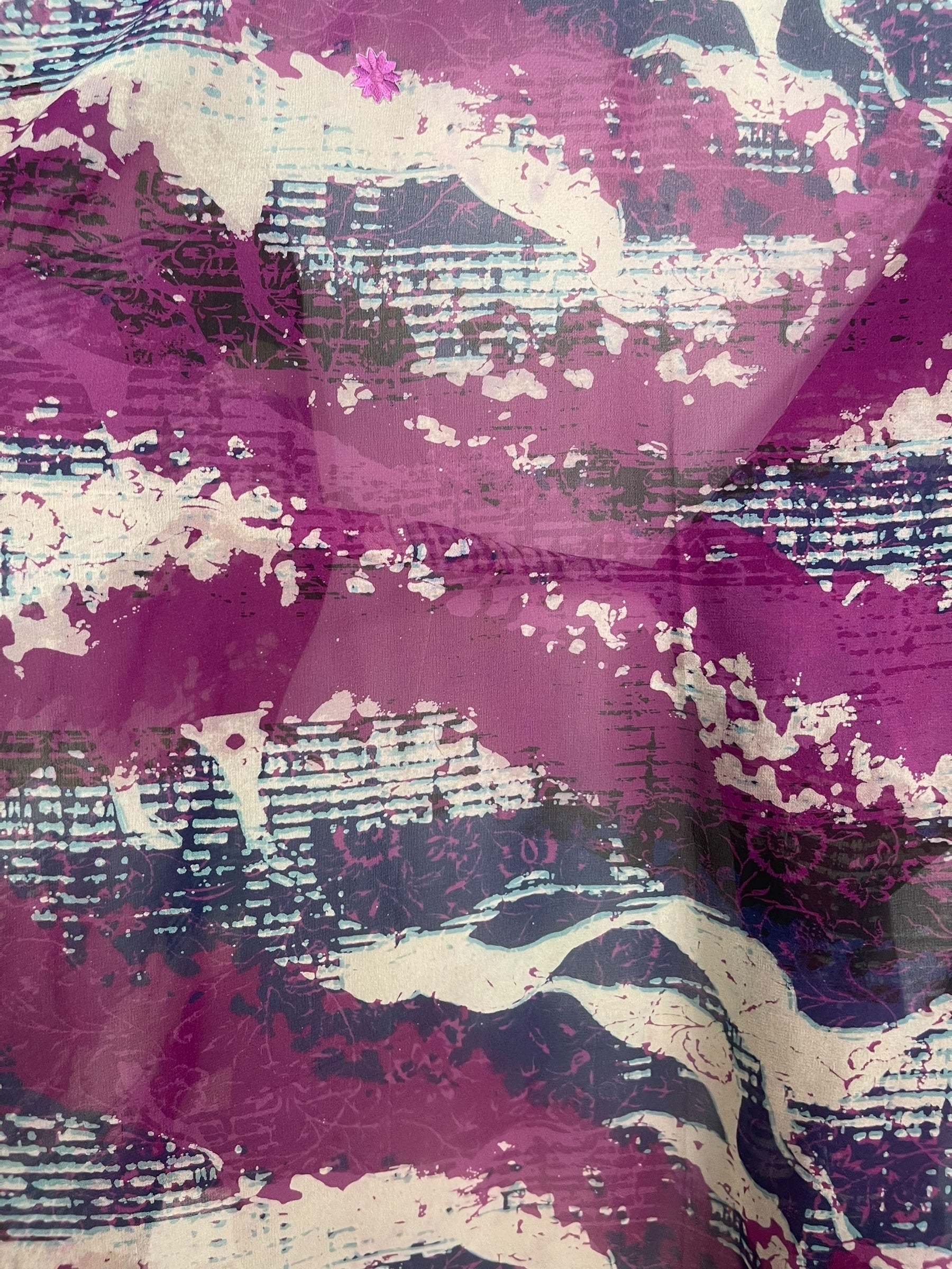 PRG7880 Sheer Avatar Pure Silk Kimono-Sleeved Jacket with Belt