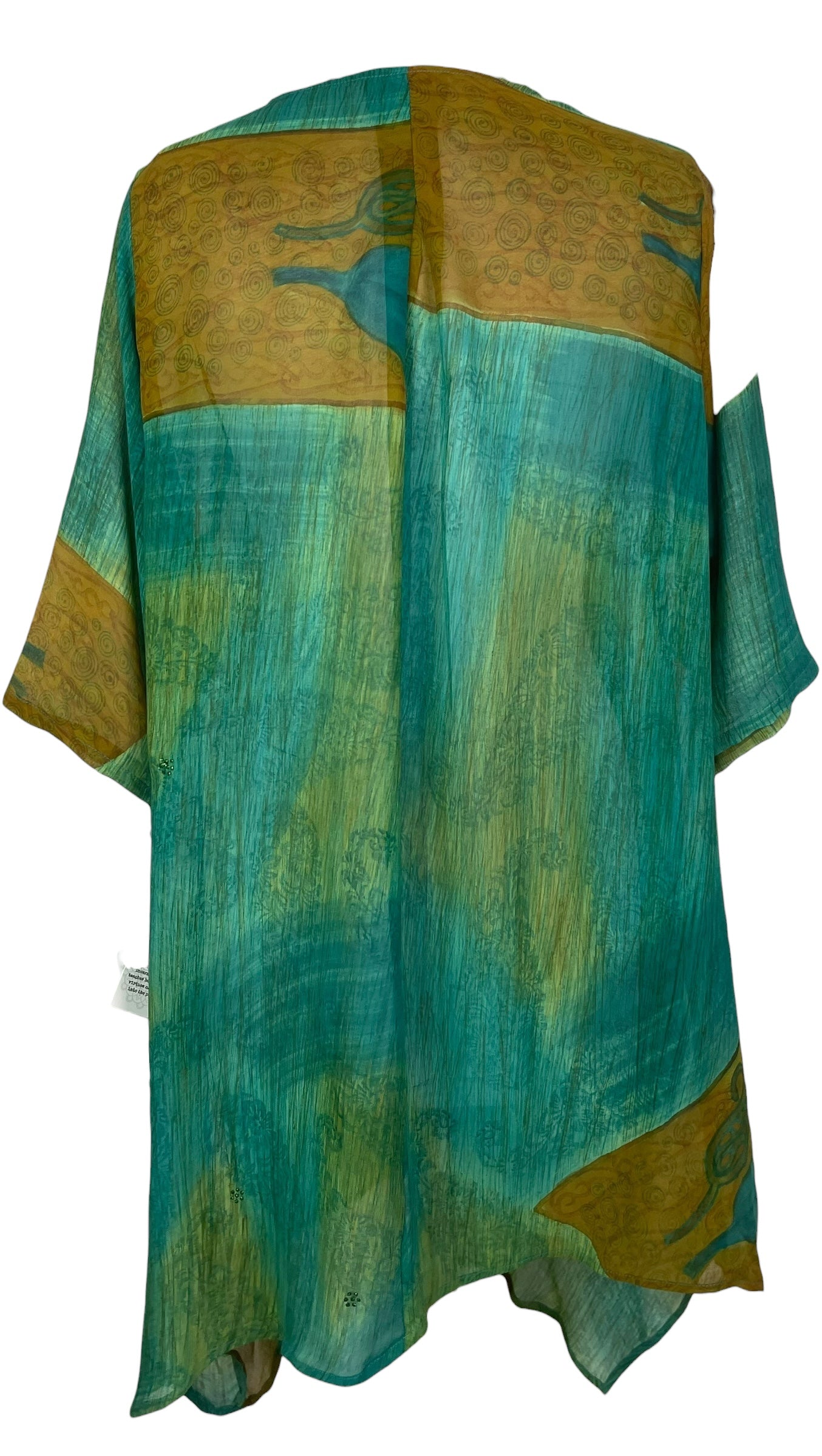PREVIEW PRG8475 Sheer Avatar Pure Silk Self Pocket Tunic Dress by FEBRUARY2026 – Handmade ethical Self Pocket Tunic from sariKNOTsari using upcycled silk. Designed in Canada for travel and slow fashion, loved from Toronto to LA to Sydney.