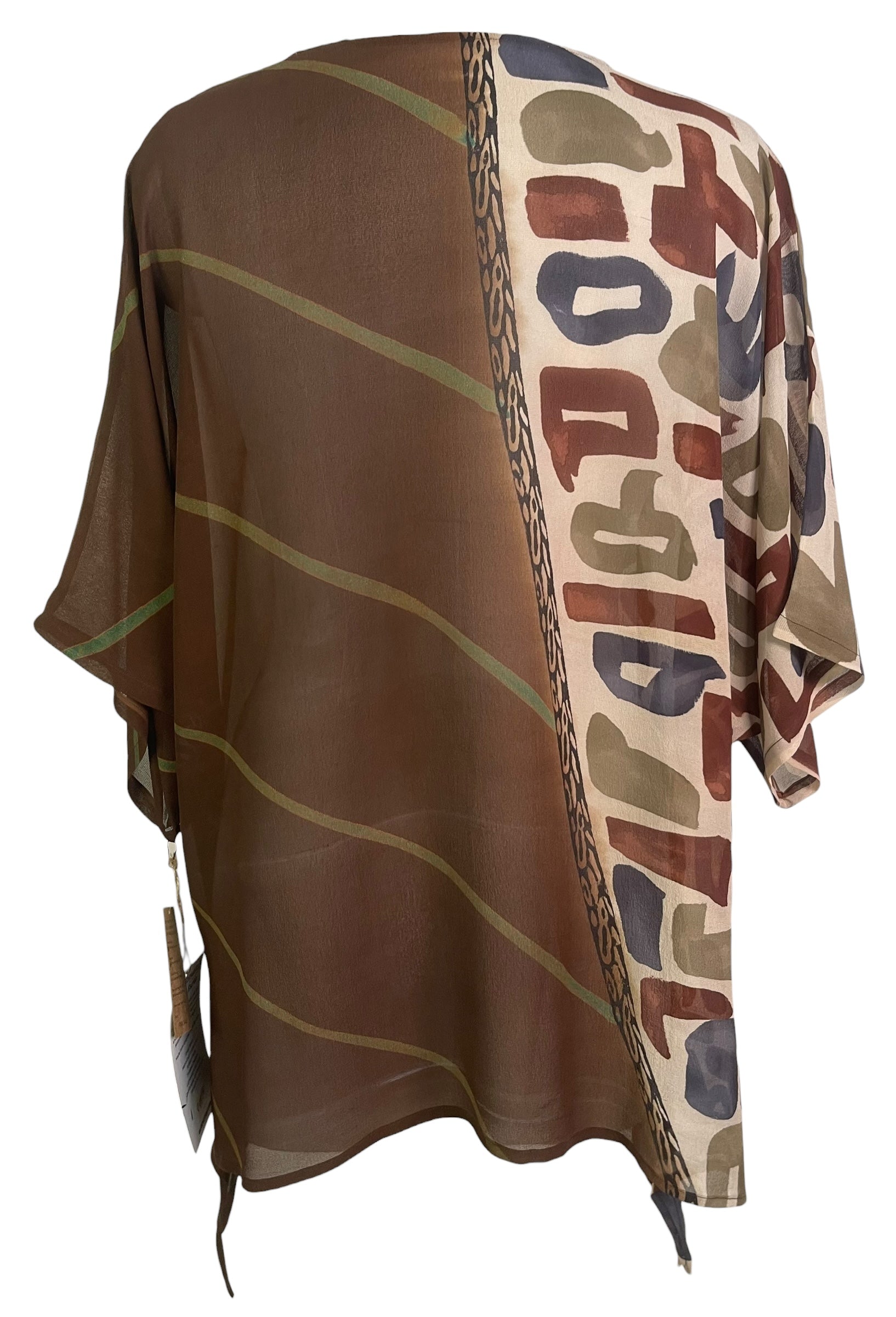 PRG8854 Sheer Wabi Sabi Pure Silk Long Tunic with Side Ties by 15 FEBRUARY 2026 – Handmade ethical Side Tie Tunic from sariKNOTsari using upcycled silk. Designed in Canada for travel and slow fashion, loved from Toronto to LA to Sydney.