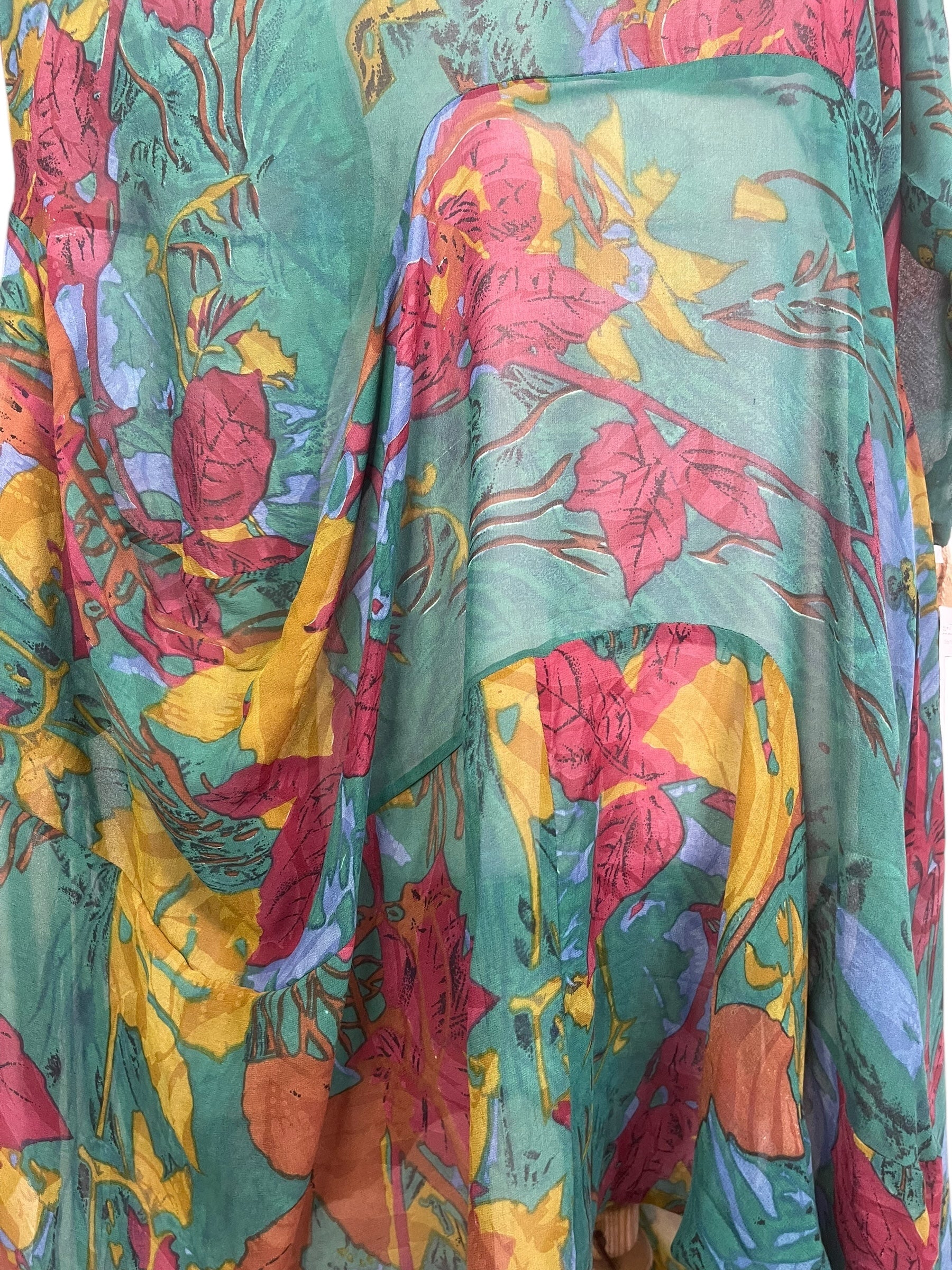 PRG8437 Sheer Wabi Sabi Sculptural Silk Long Tunic Dress