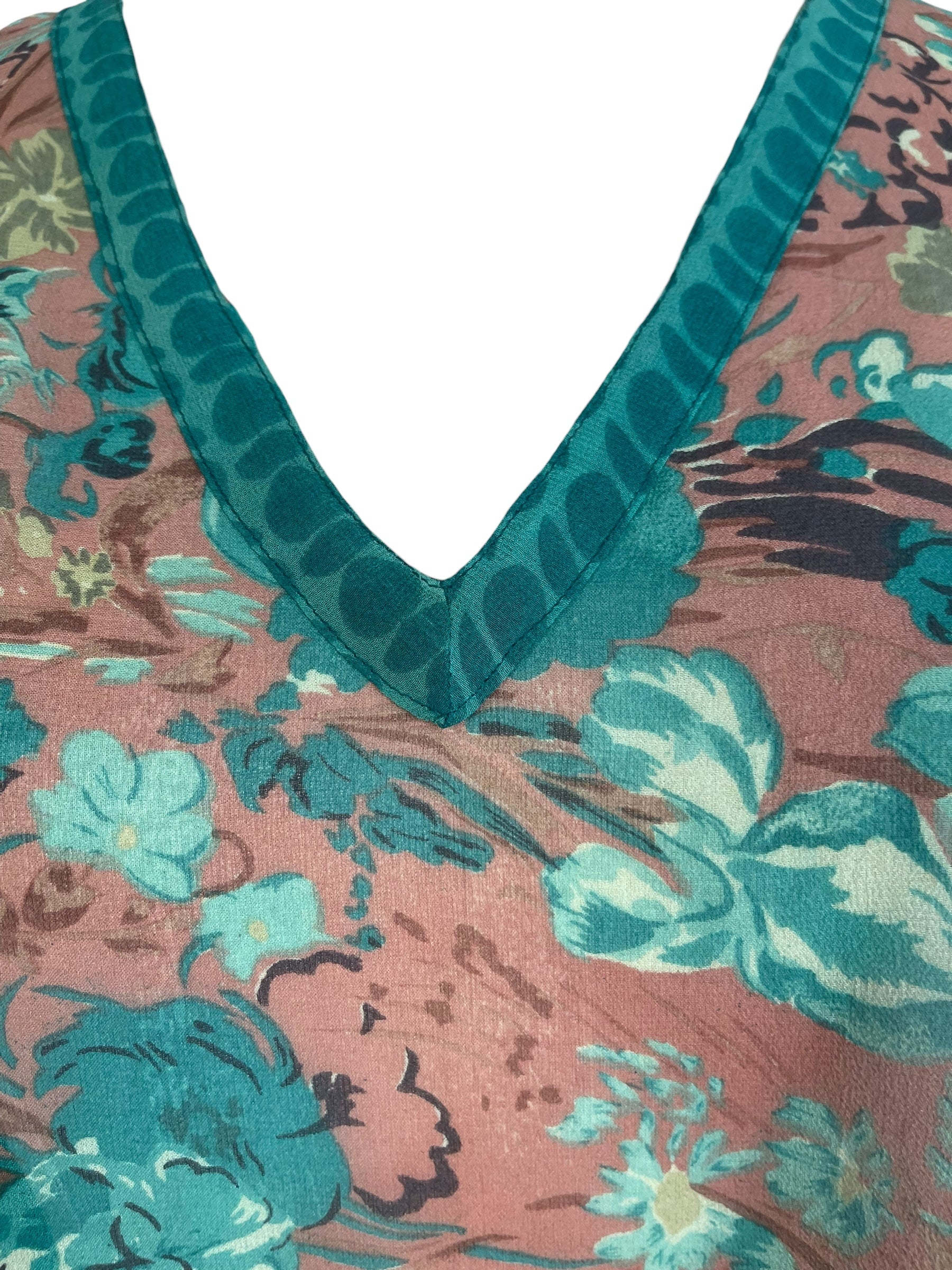 PRG8777 Sheer Wabi Sabi Pure Silk Long Tunic with Side Ties