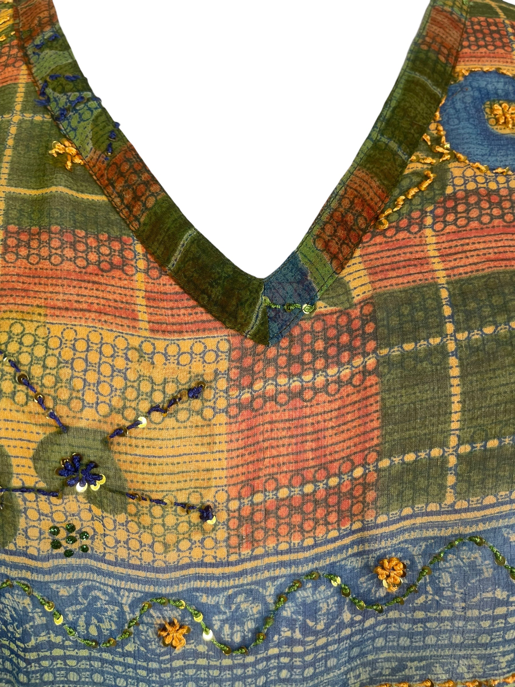 PREVIEW PRG8780 Sheer Avatar Pure Silk Long Tunic with Side Ties by MARCH2026 – Handmade ethical Side Tie Tunic from sariKNOTsari using upcycled silk. Designed in Canada for travel and slow fashion, loved from Toronto to LA to Sydney.