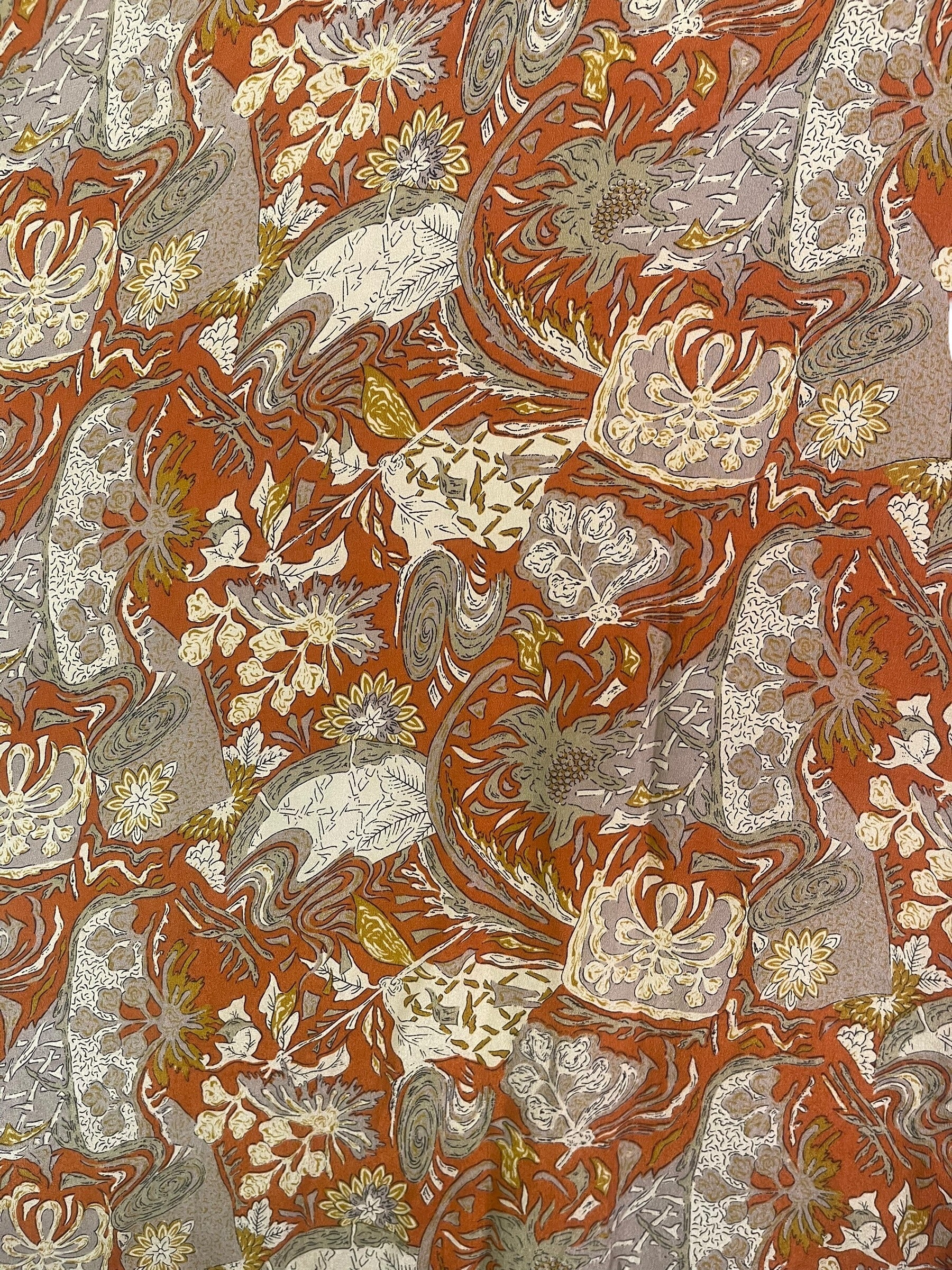 PRC8884 Avatar Long Pure Silk Kimono Sleeved Duster with Belt