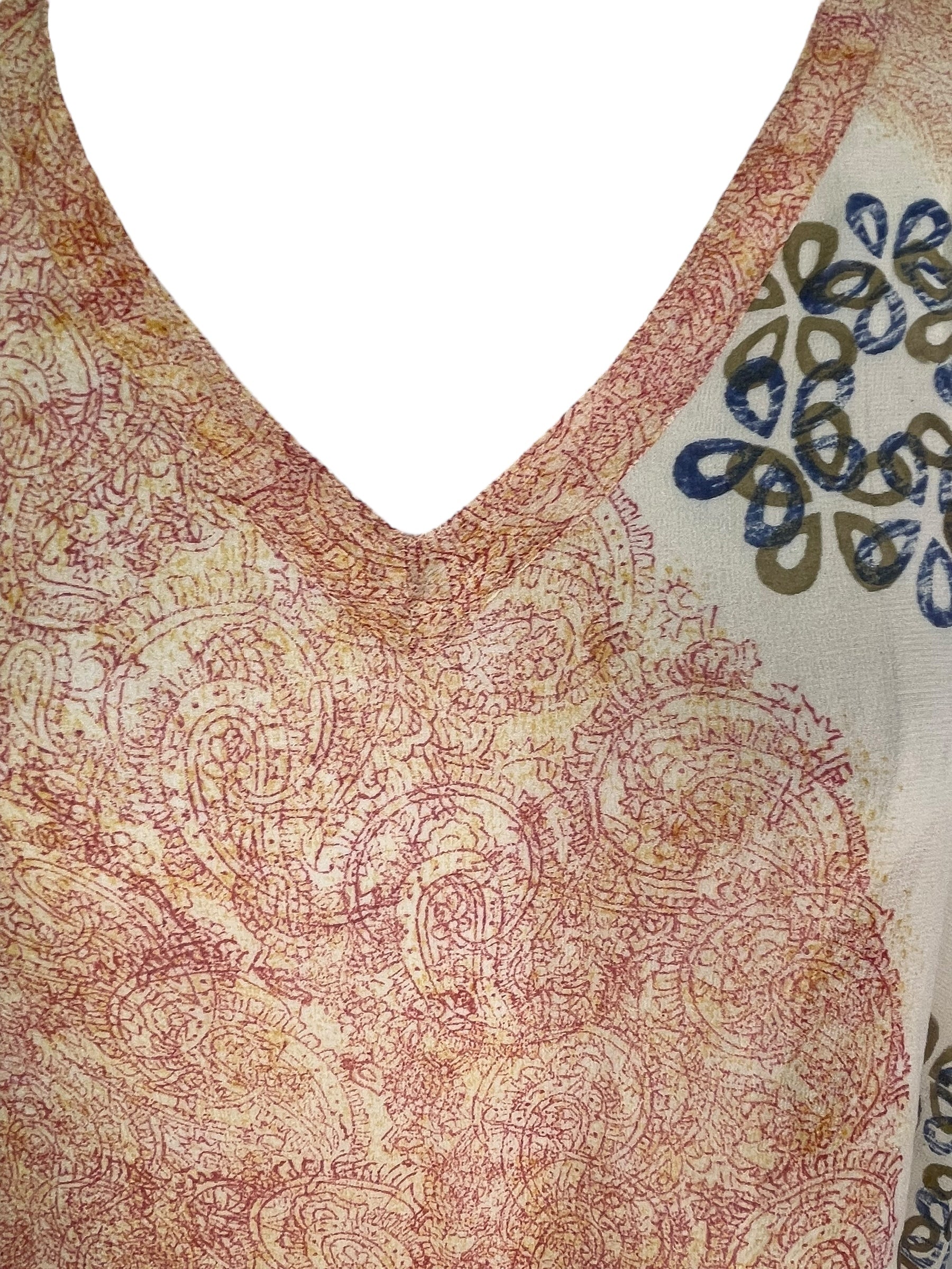 PRG7714 Sheer Avatar Pure Silk Short Kaftan Tunic with Slits