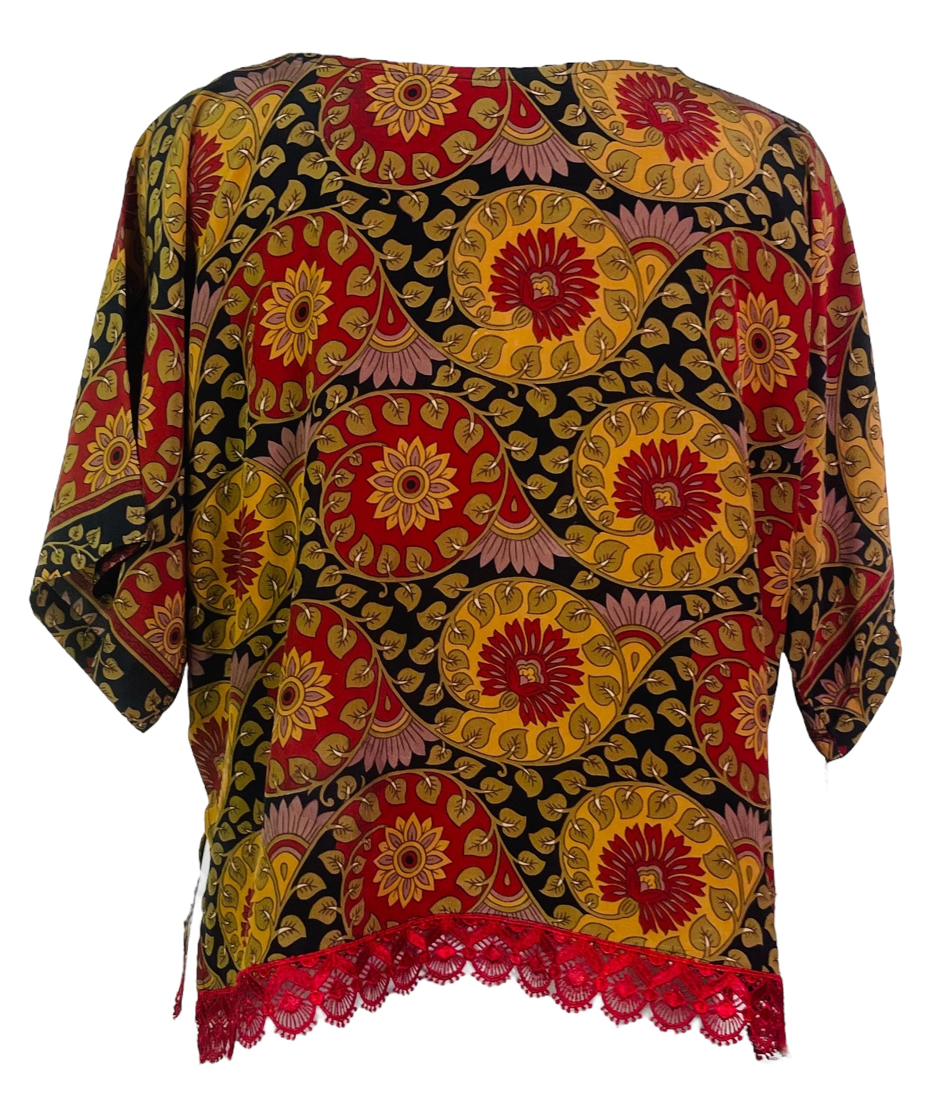 PRC6974 Wabi Sabi Pure Silk Side Slit Top