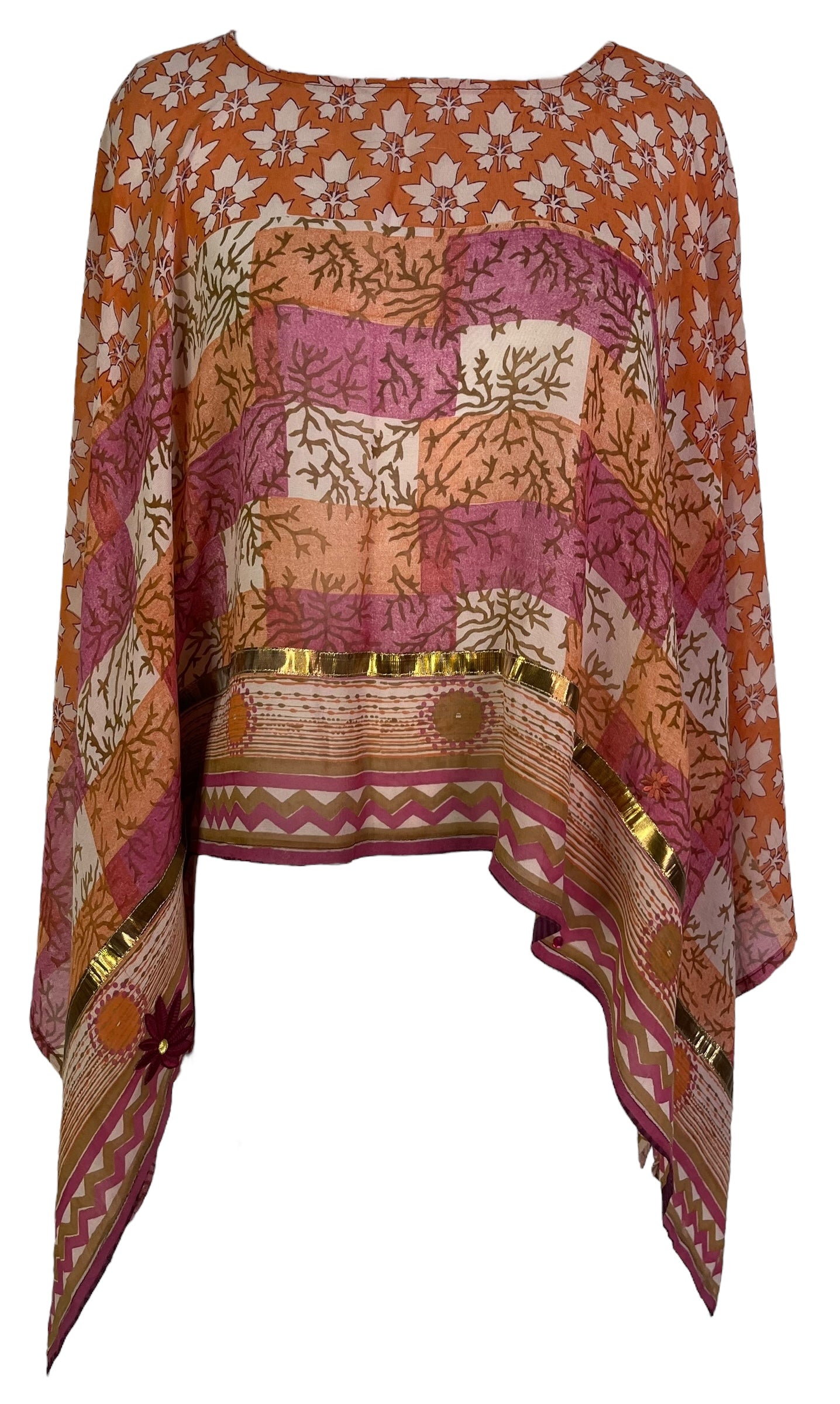 PRG7088 Sheer Avatar Pure Silk Capelet Poncho