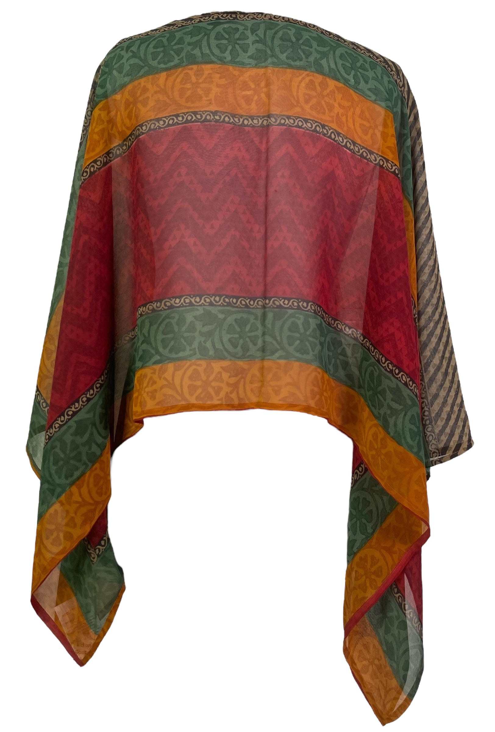 PRG7716 Sheer Avatar Pure Silk Capelet Poncho