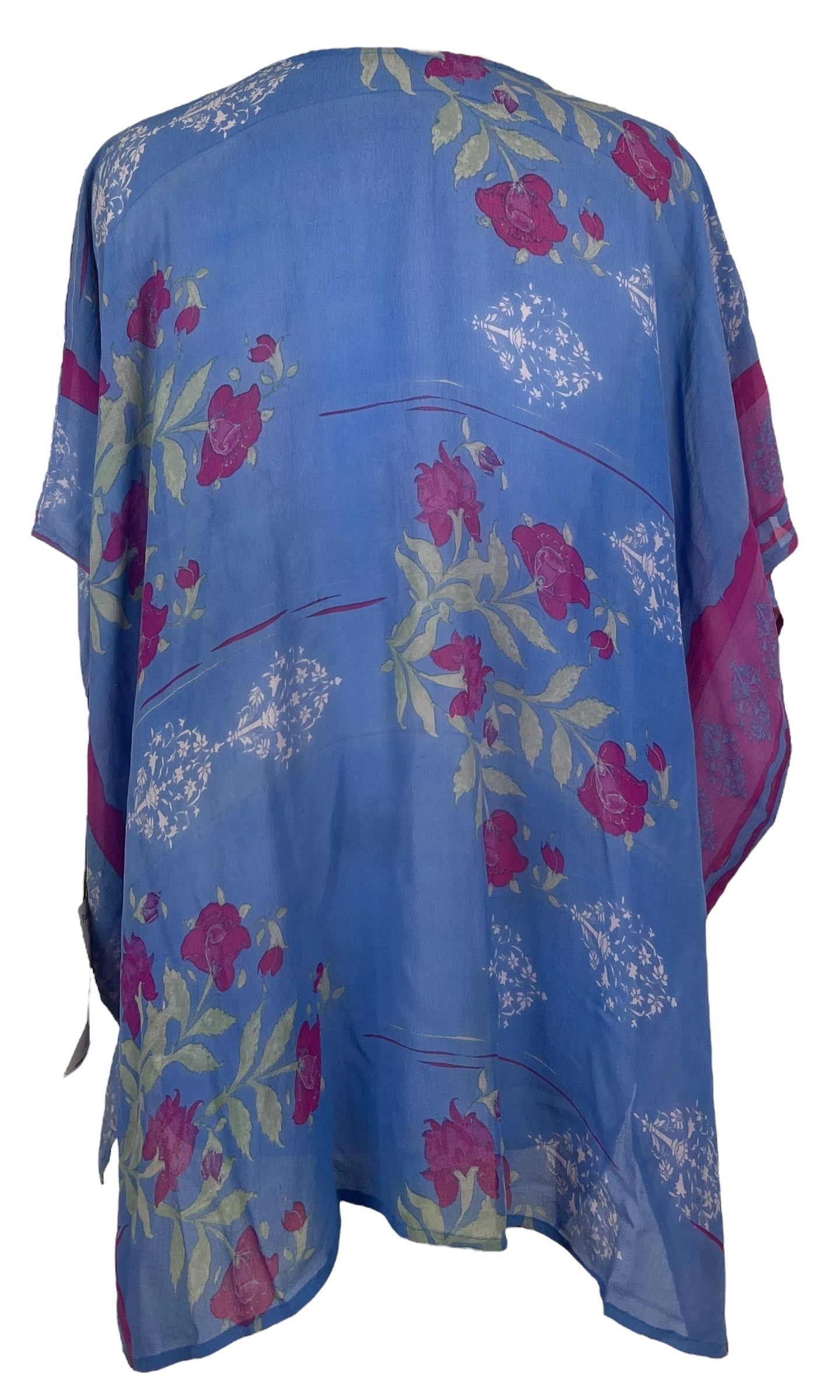 PRG7857 Sheer Wabi Sabi Pure Silk Short Kaftan Tunic With Slits