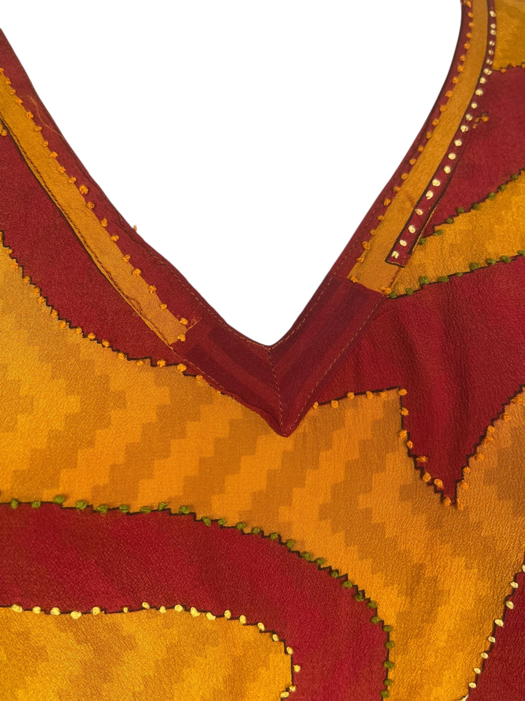 PRC8294 Avatar Pure Silk Short Kaftan Tunic with Slits