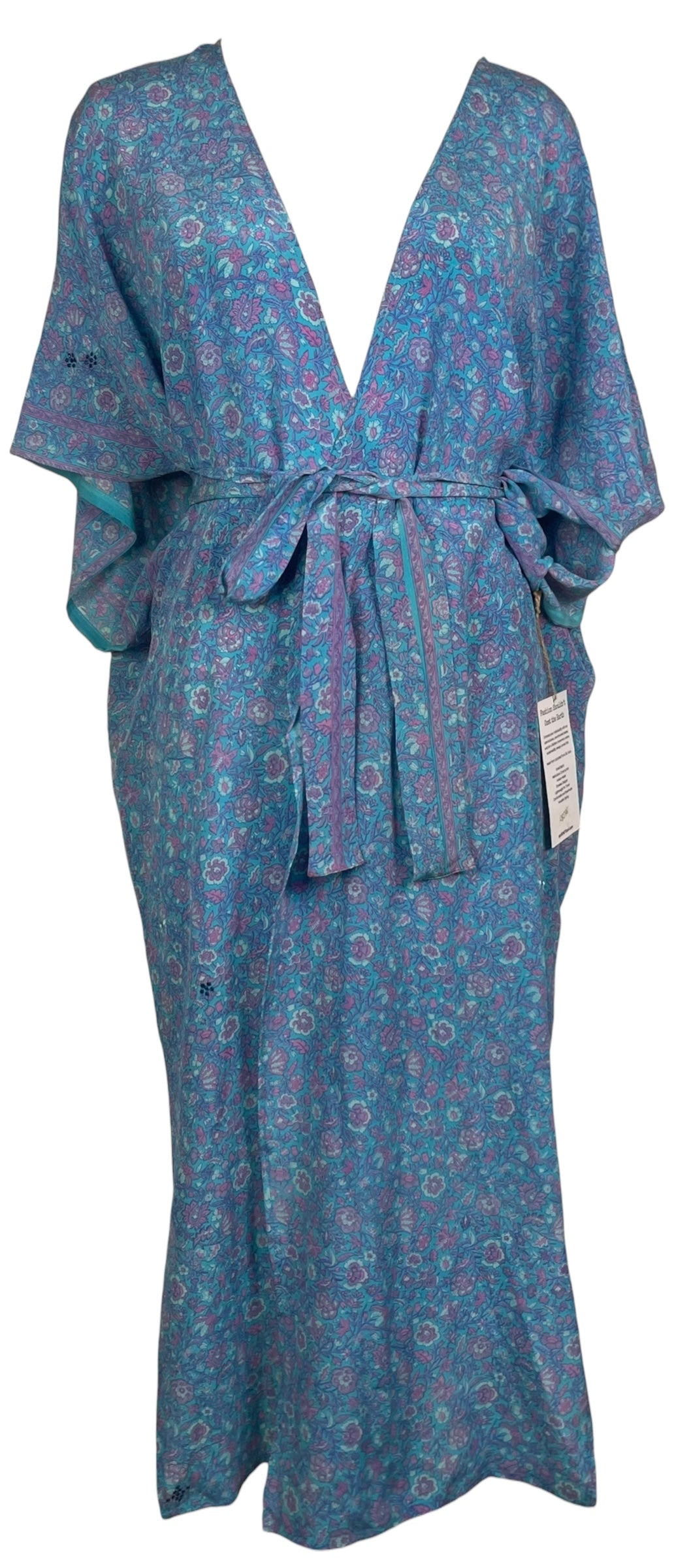 PREVIEW LADY LUCK PRC8546 Avatar Long Pure Silk Kimono Sleeved Duster with Belt
