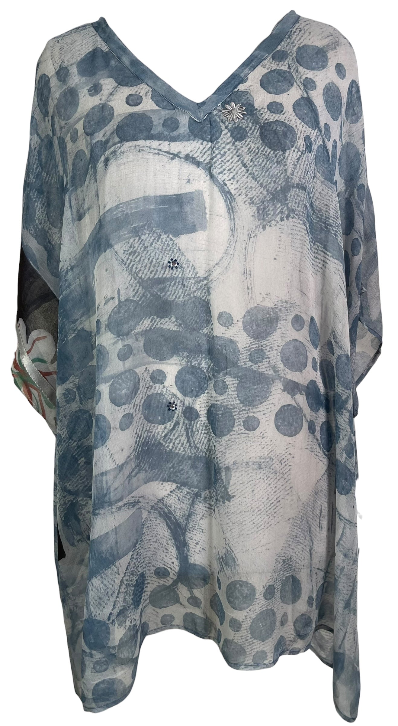 PRG8763 Sheer Avatar Pure Silk Short Kaftan Tunic with Slits by 15 FEBRUARY 2026 – Handmade ethical Short Kaftan from sariKNOTsari using upcycled silk. Designed in Canada for travel and slow fashion, loved from Toronto to LA to Sydney.