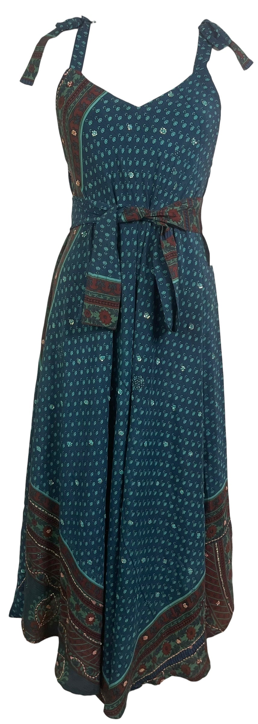 PRC8823 Avatar Pure Silk Maxi Dress with Belt