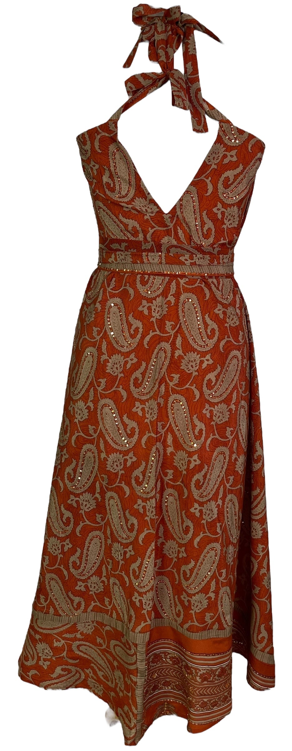 PRC7235 Avatar Pure Silk Maxi Dress with Belt