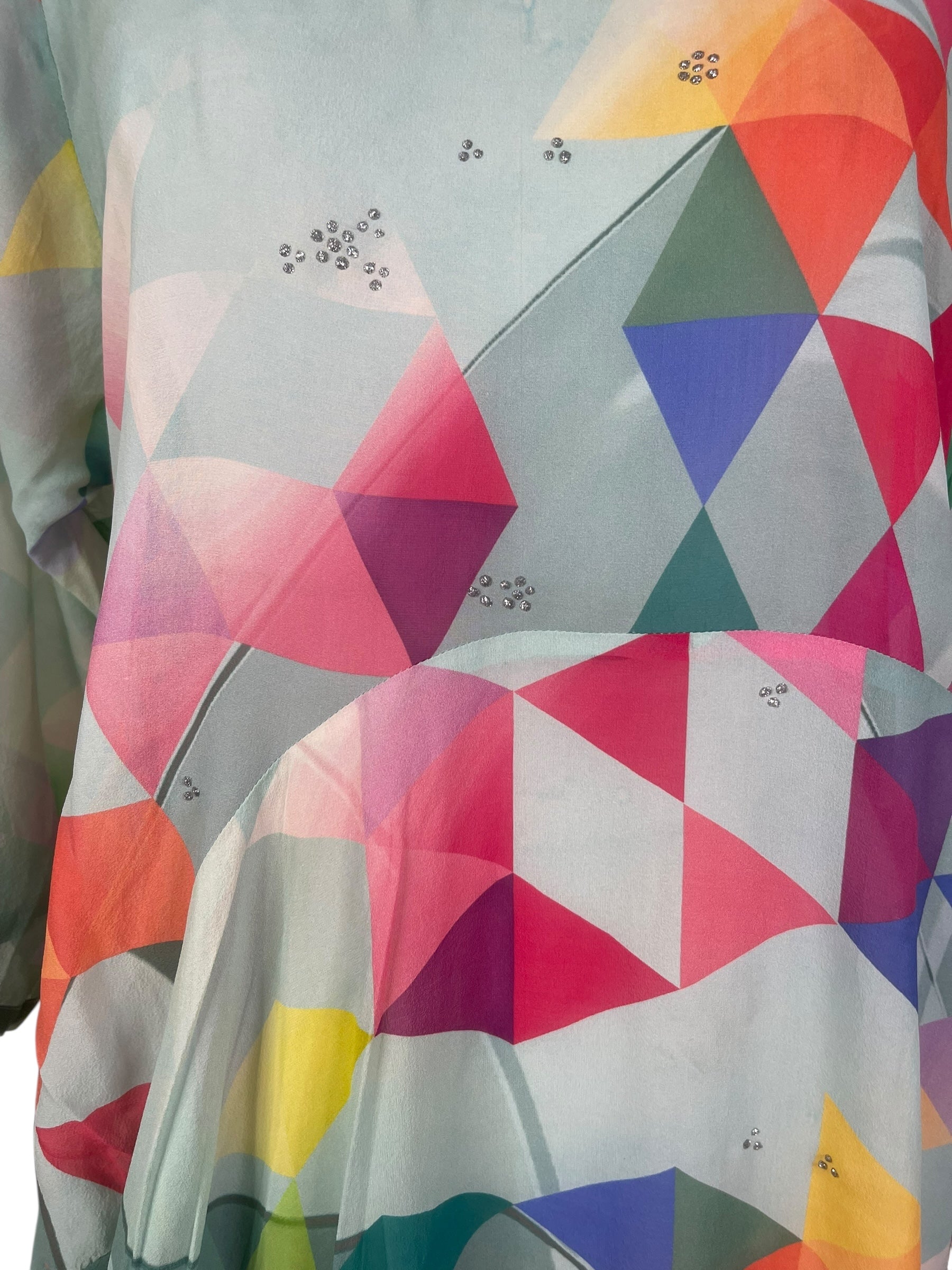 PRG7833 Sheer Avatar Pure Silk Sculptural Long Tunic Dress