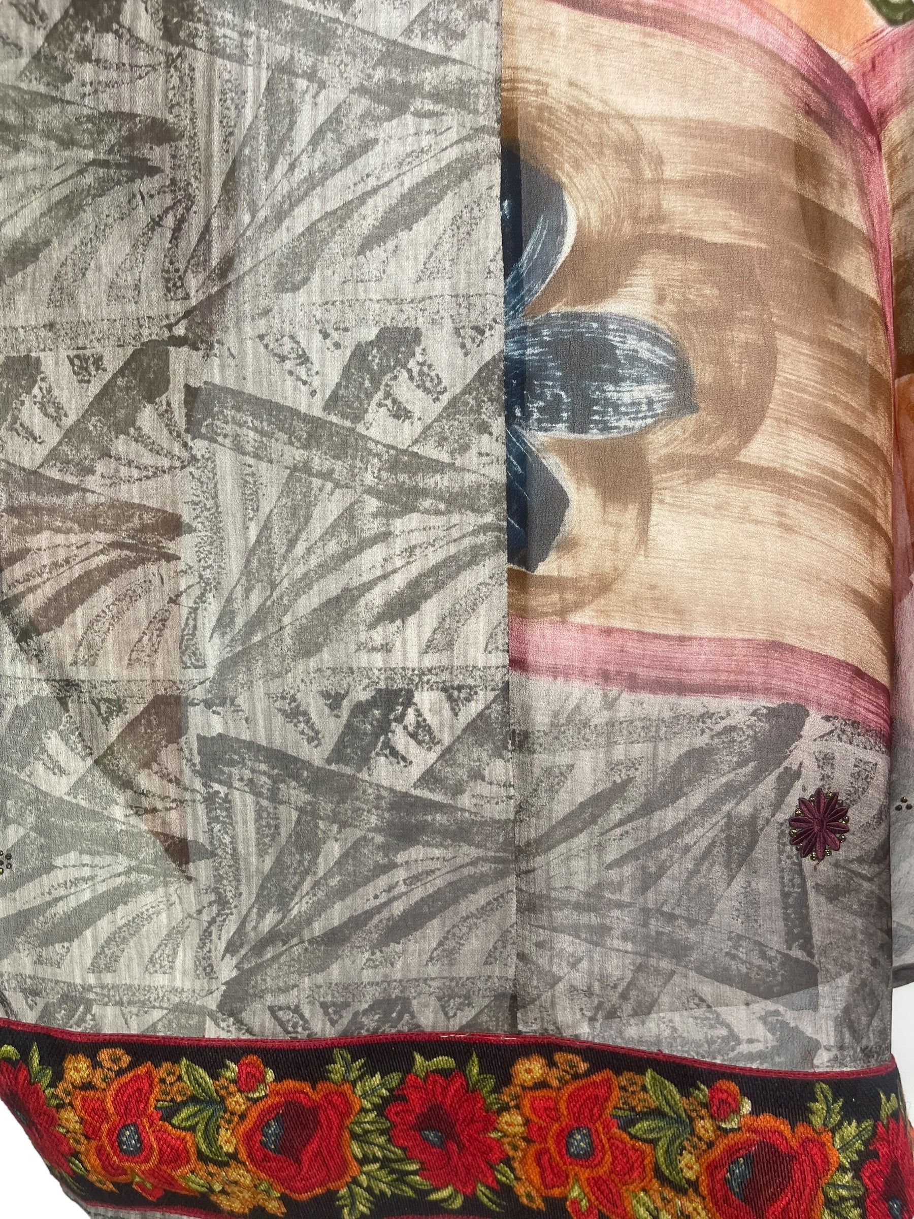 PRG8129 Sheer Avatar Pure Silk Waterfall Top