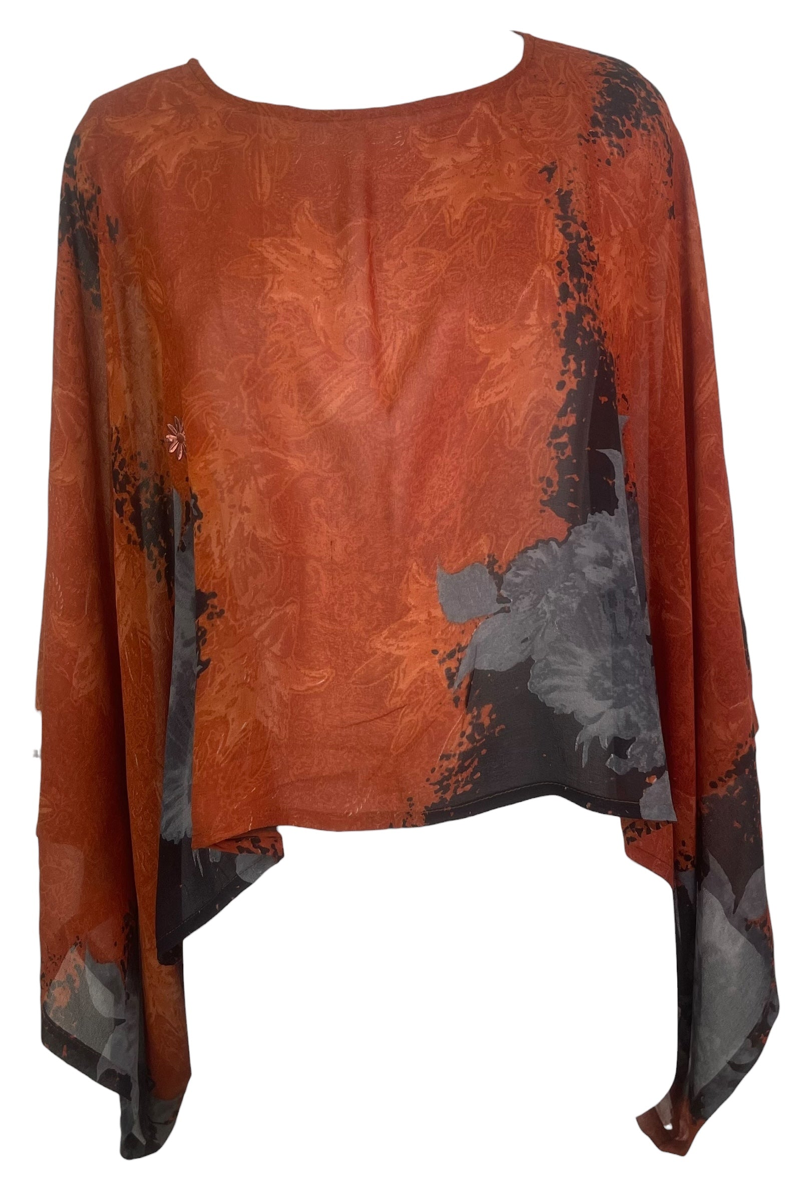 PREVIEW PRG8522 Sheer Avatar Pure Silk Kimono-Sleeved Top
