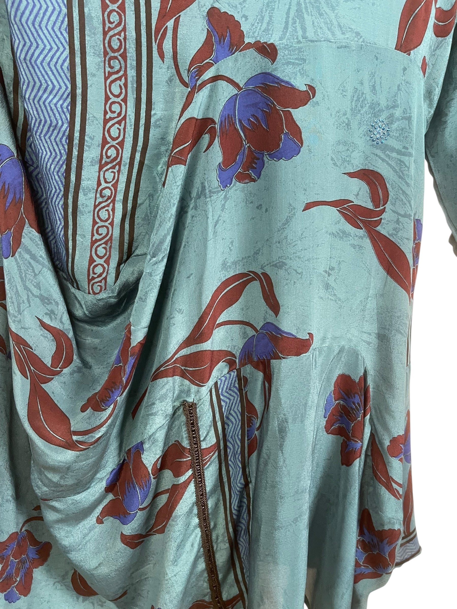 PRC8896 Avatar Pure Silk Sculptural Long Tunic Dress