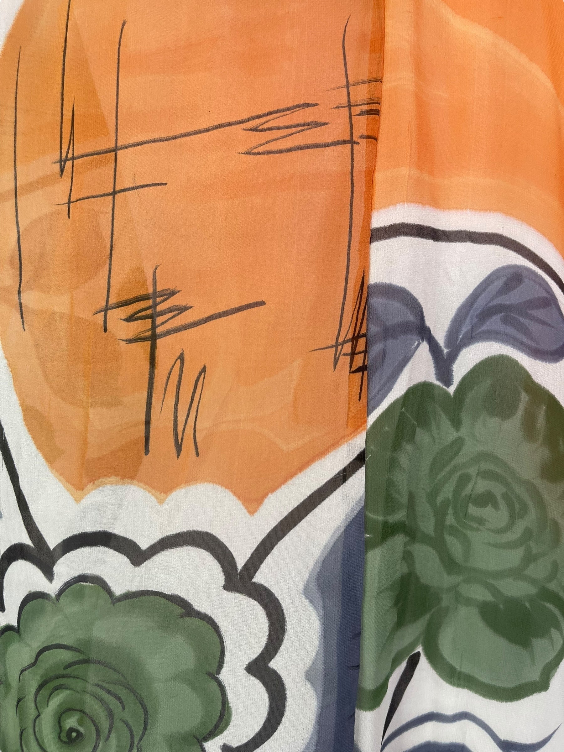 PRG7563 Sheer Avatar Pure Silk Waterfall Top