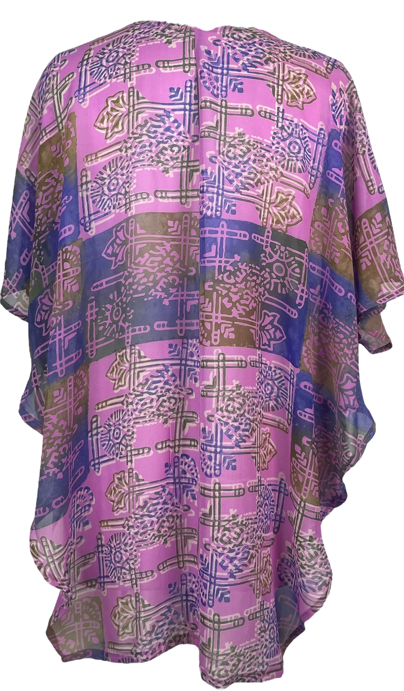 PRG8126 Sheer Avatar Pure Silk Waterfall Top