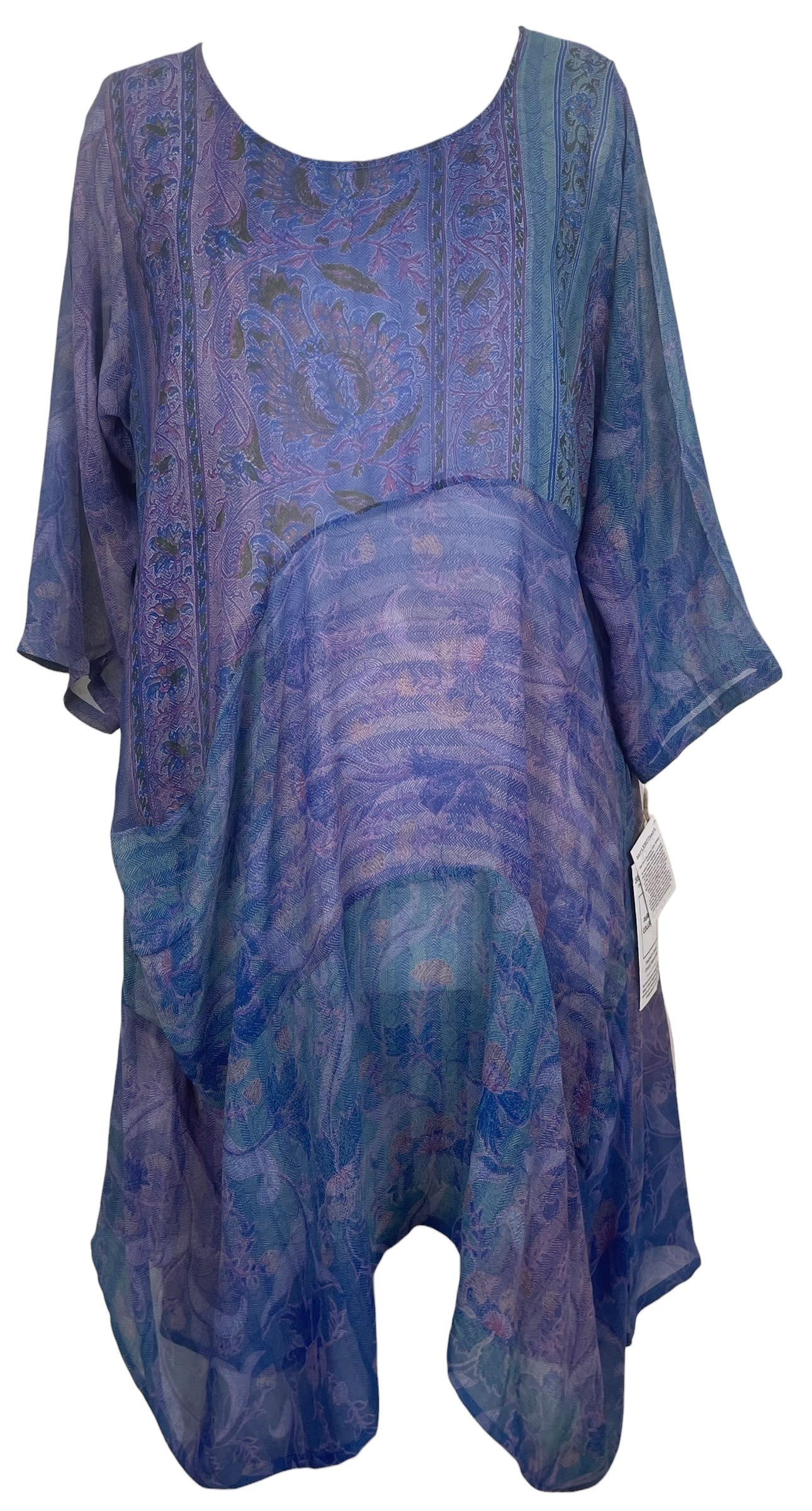 PREVIEW PRG8432 Sheer Avatar Pure Silk Sculptural Long Tunic Dress