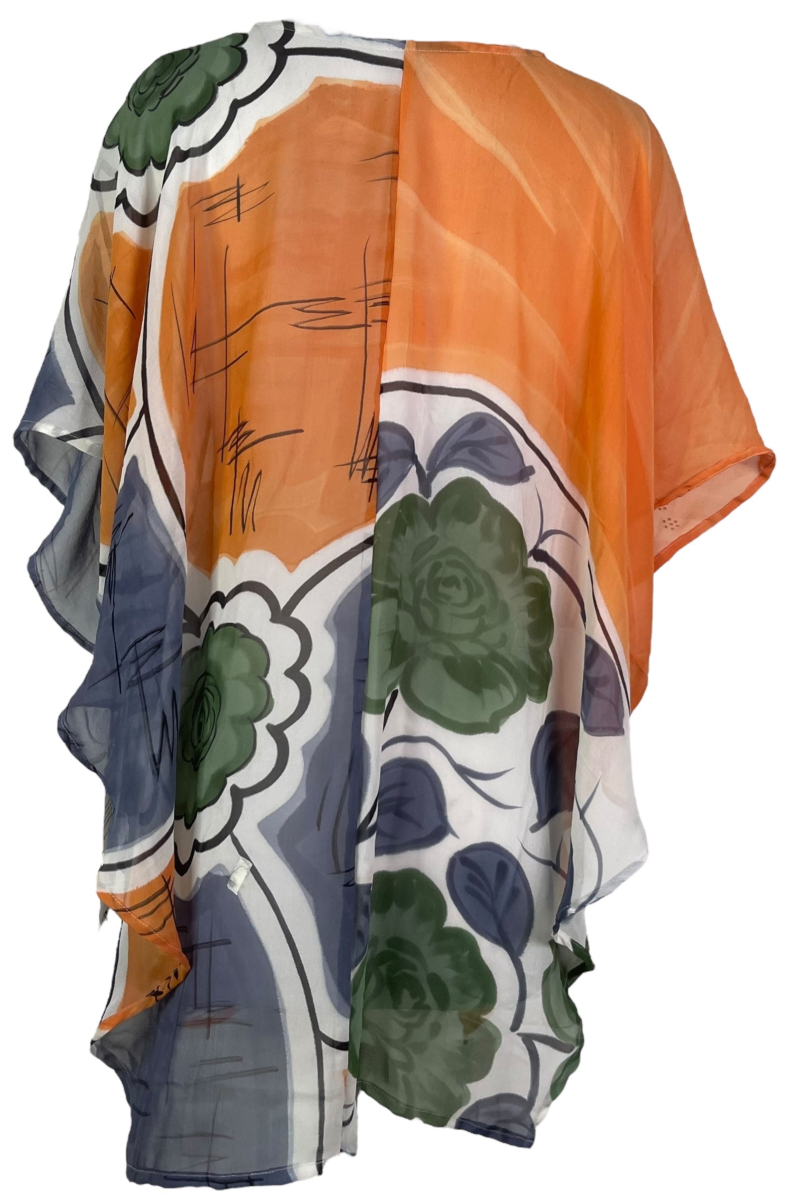 PRG7563 Sheer Avatar Pure Silk Waterfall Top