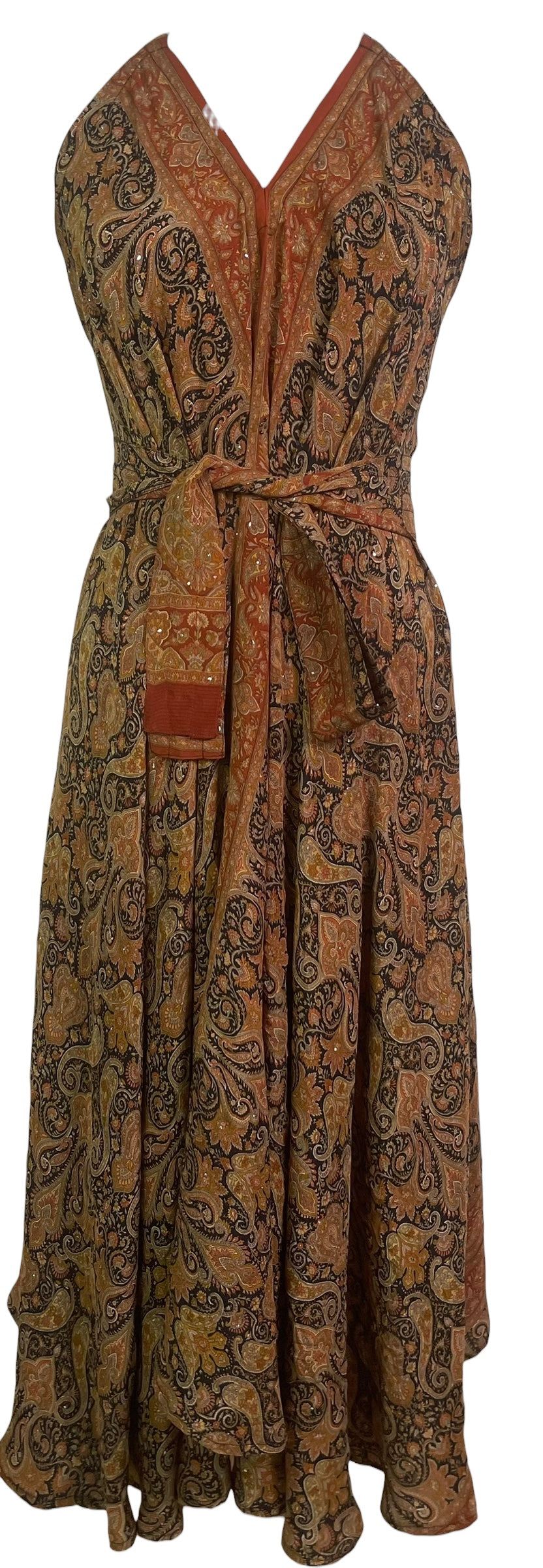 PRC8833 Avatar Pure Silk Maxi Dress with Belt