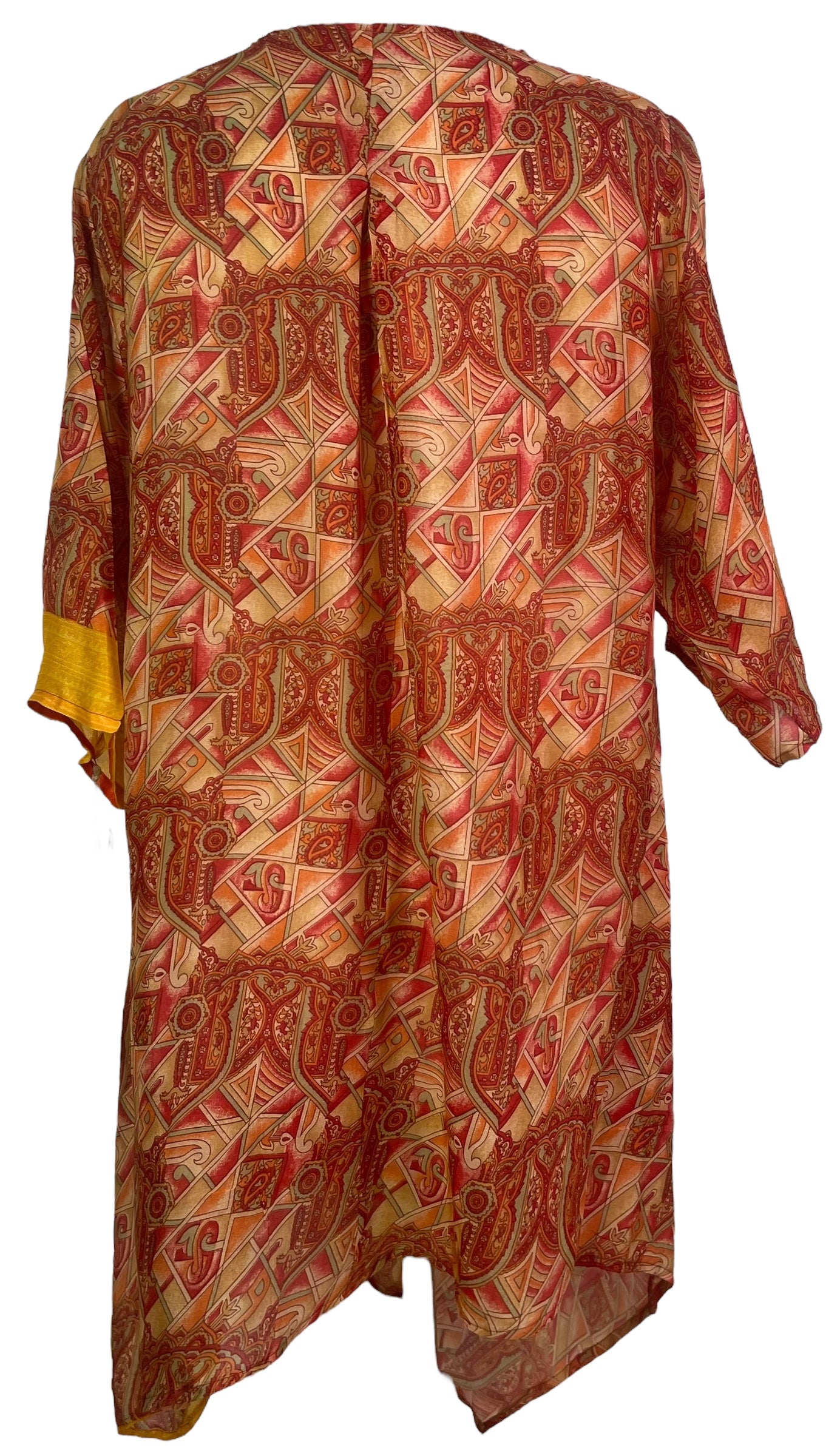 PRC7964 Sheer Avatar Pure Silk Self Pocket Tunic Dress