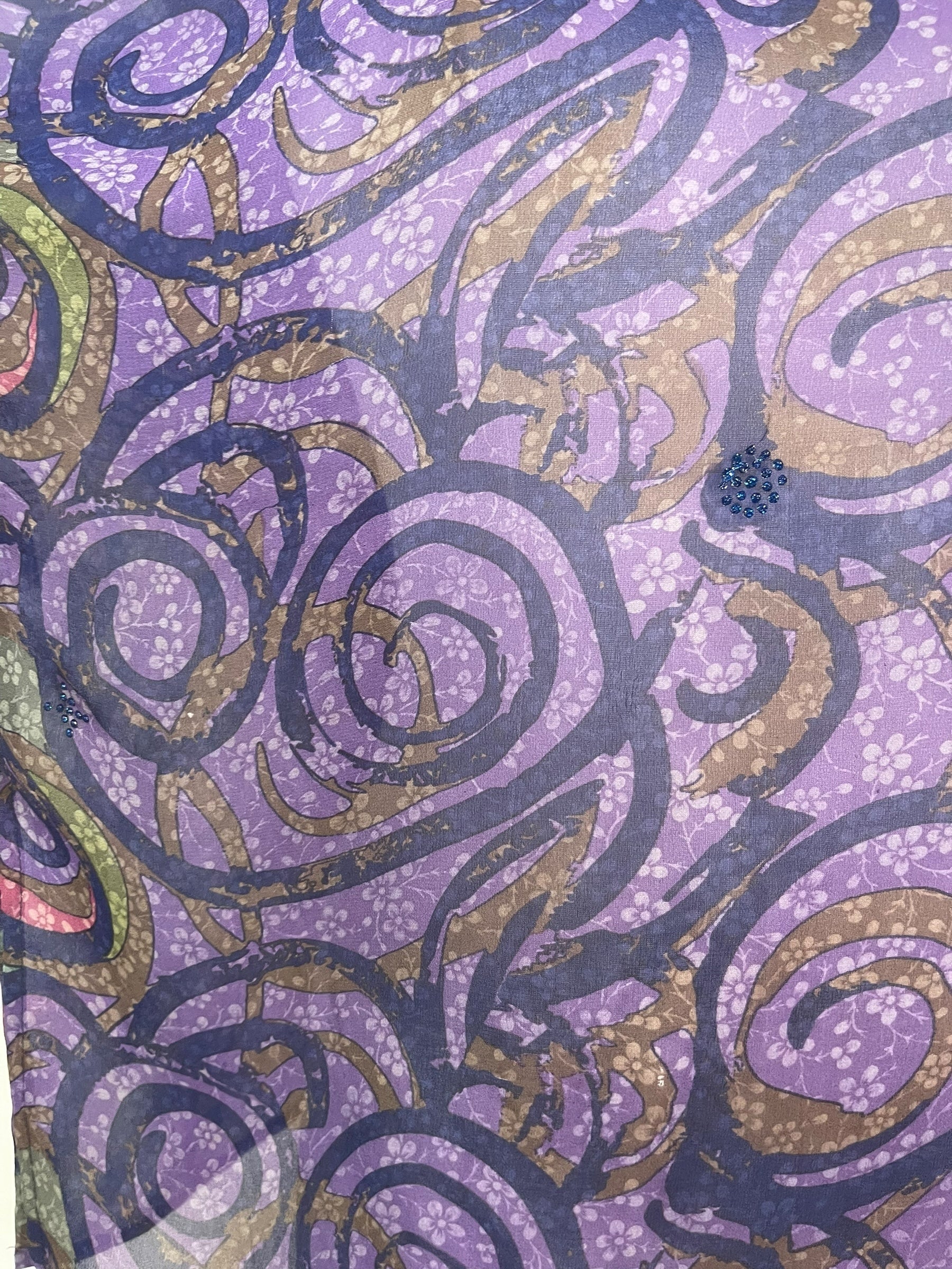 PRG8334 Sheer Avatar Pure Silk Side Slit Top