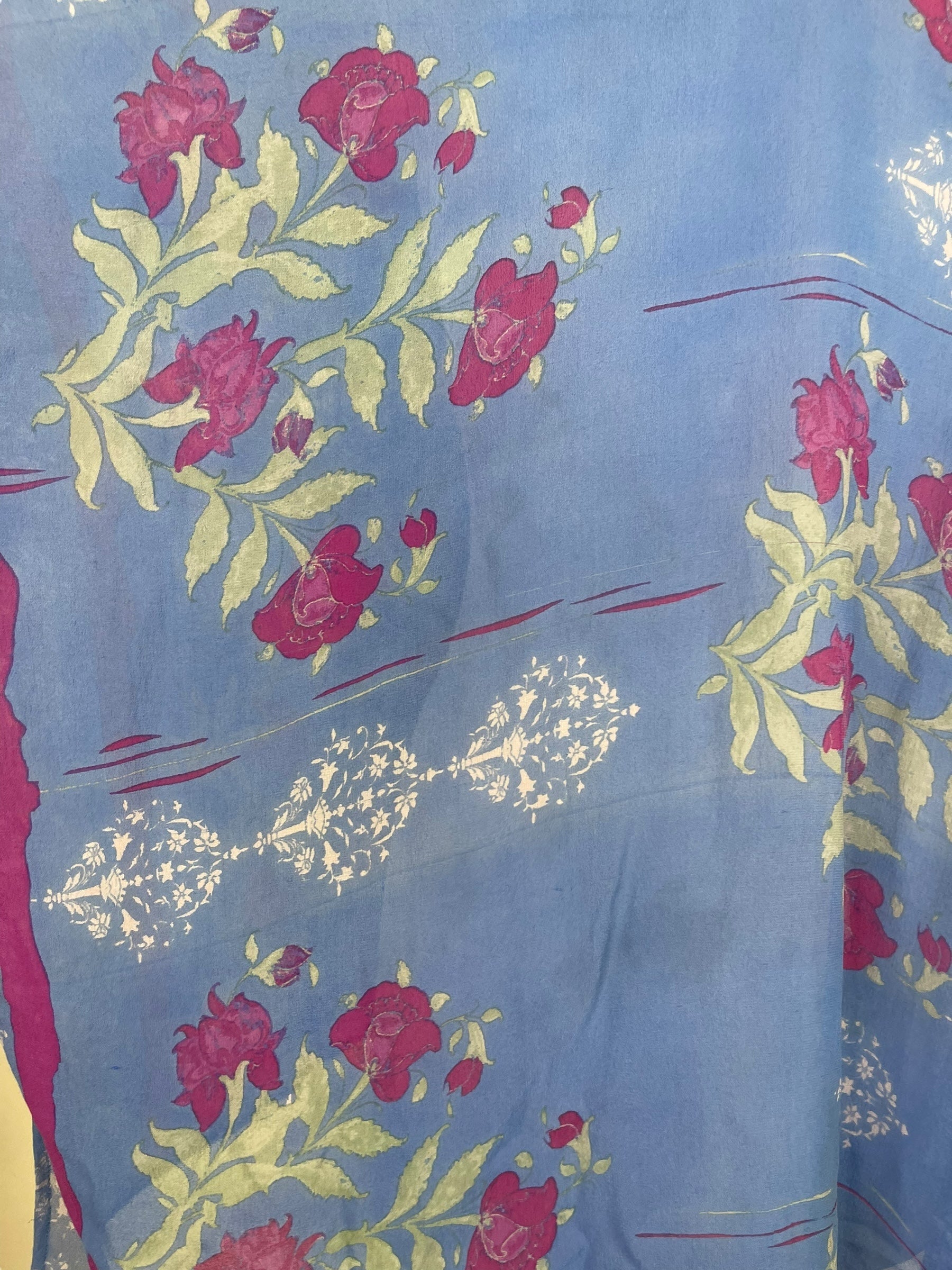 PRG7857 Sheer Wabi Sabi Pure Silk Short Kaftan Tunic With Slits