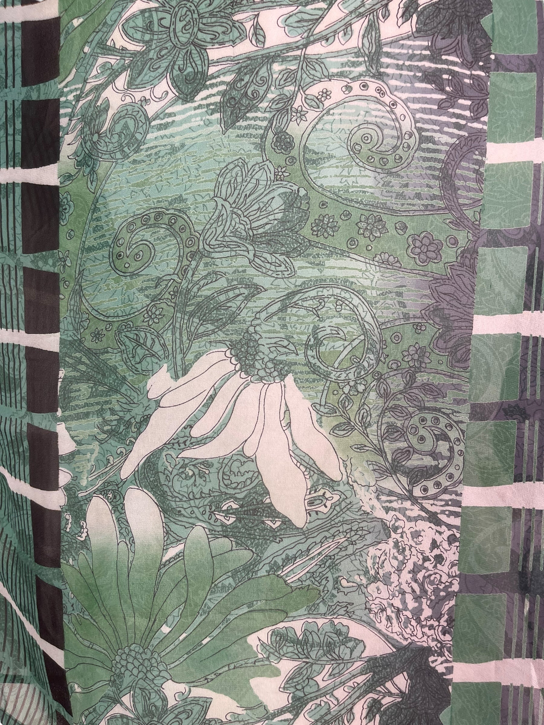 PRG8100 Sheer Avatar Pure Silk Side Slit Top