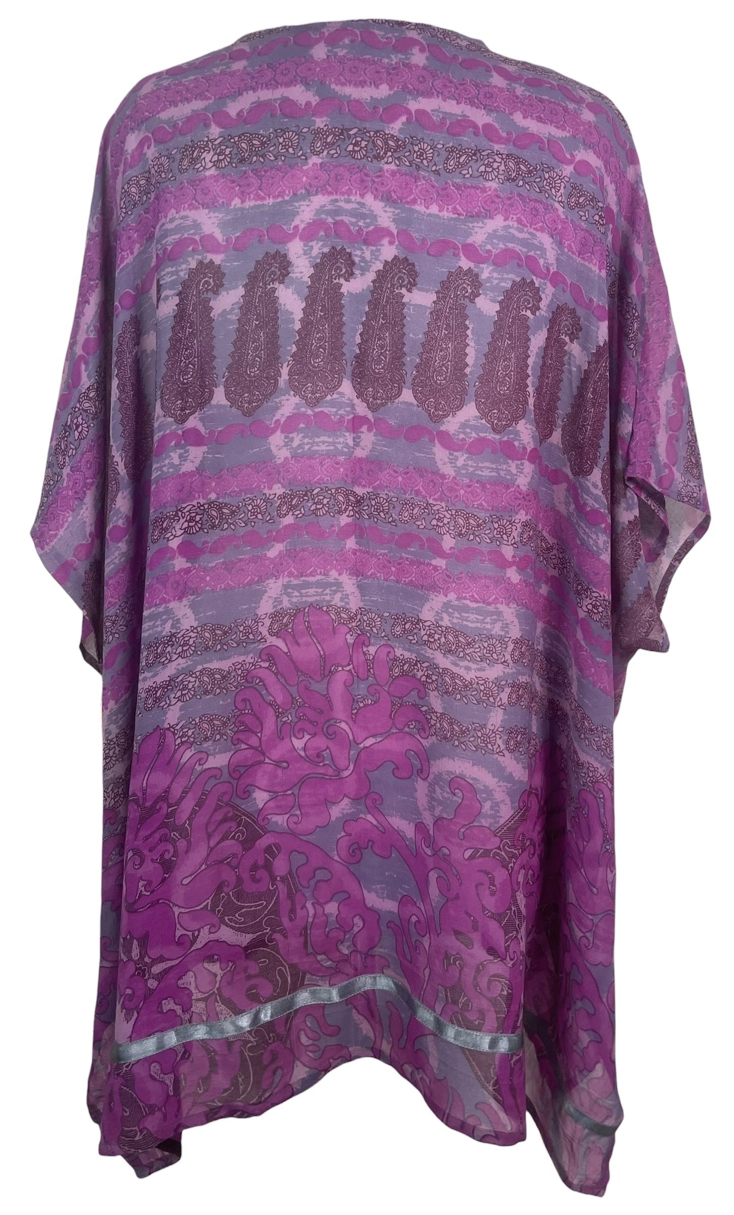 PREVIEW PRG8042 Sheer Wabi Sabi Pure Silk Short Kaftan Tunic With Slits