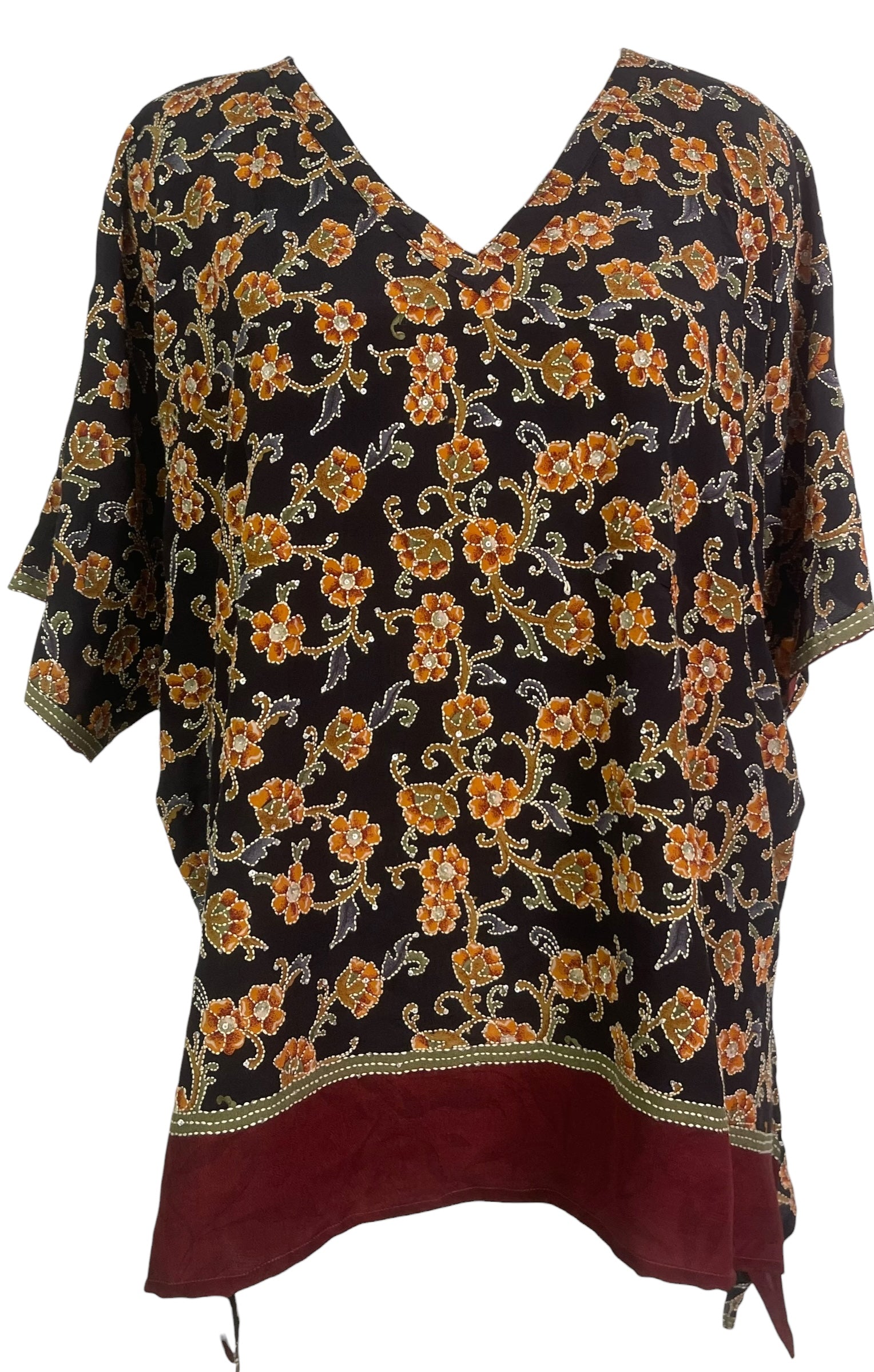 PREVIEW PRC8736 Avatar Pure Silk Long Tunic with Side Ties by MARCH2026 – Handmade ethical Side Tie Tunic from sariKNOTsari using upcycled silk. Designed in Canada for travel and slow fashion, loved from Toronto to LA to Sydney.