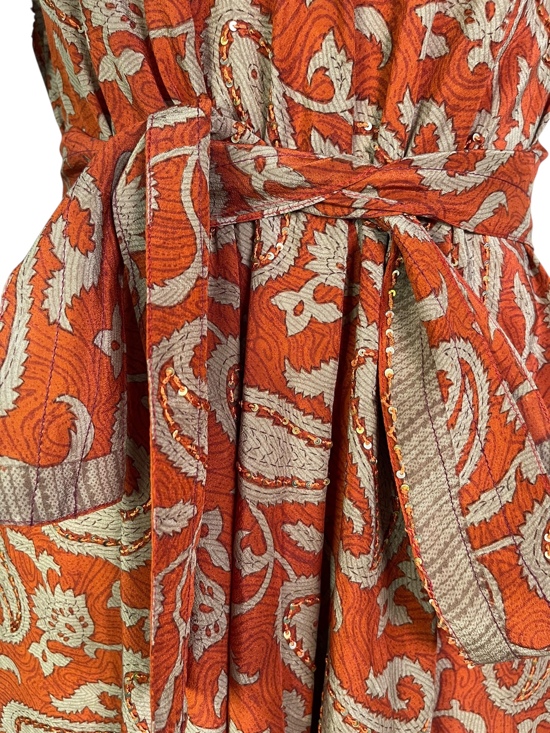 PRC7235 Avatar Pure Silk Maxi Dress with Belt