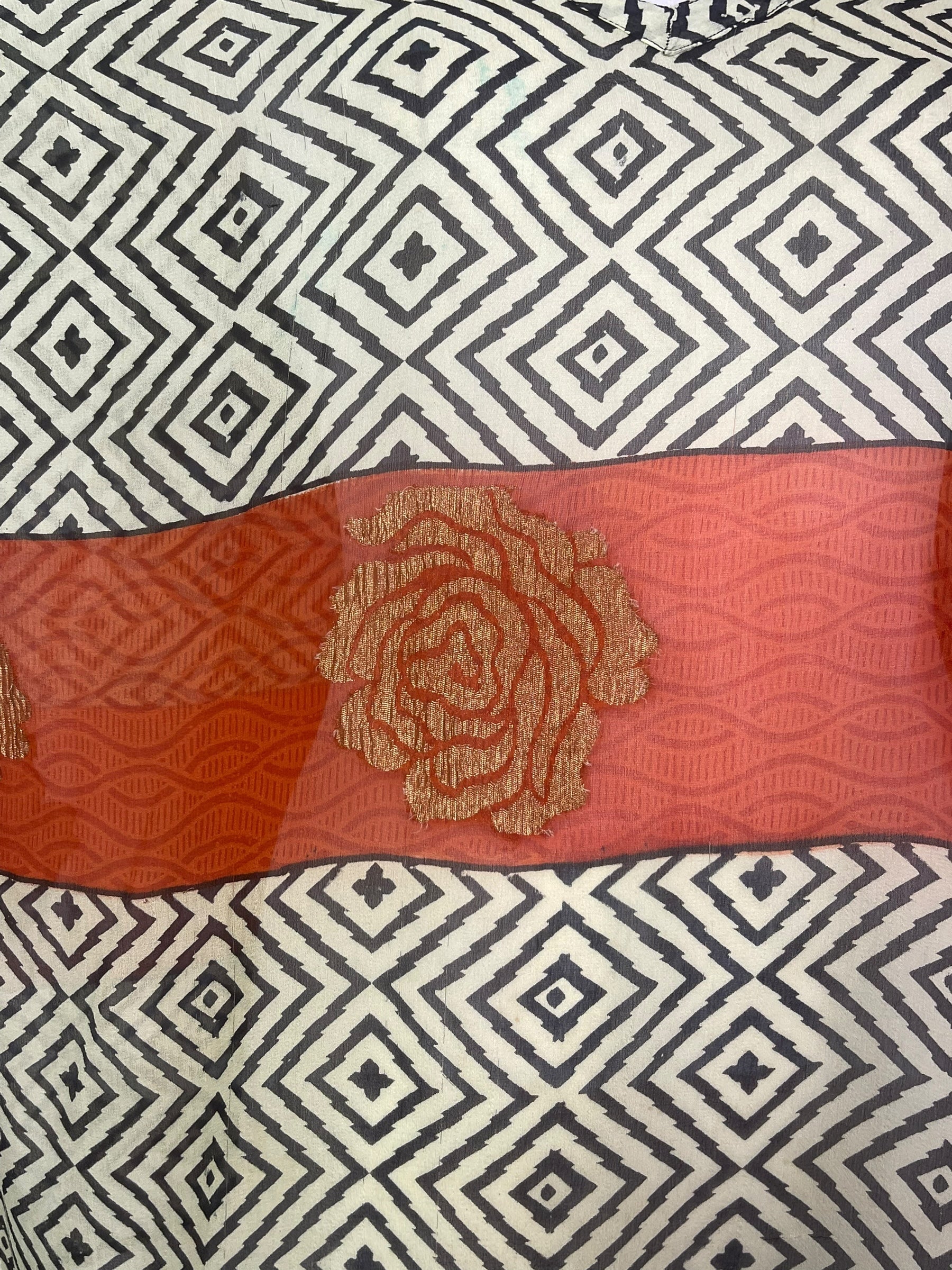 PRG7632 Sheer Wabi Sabi Pure Silk Long Tunic with Side Ties