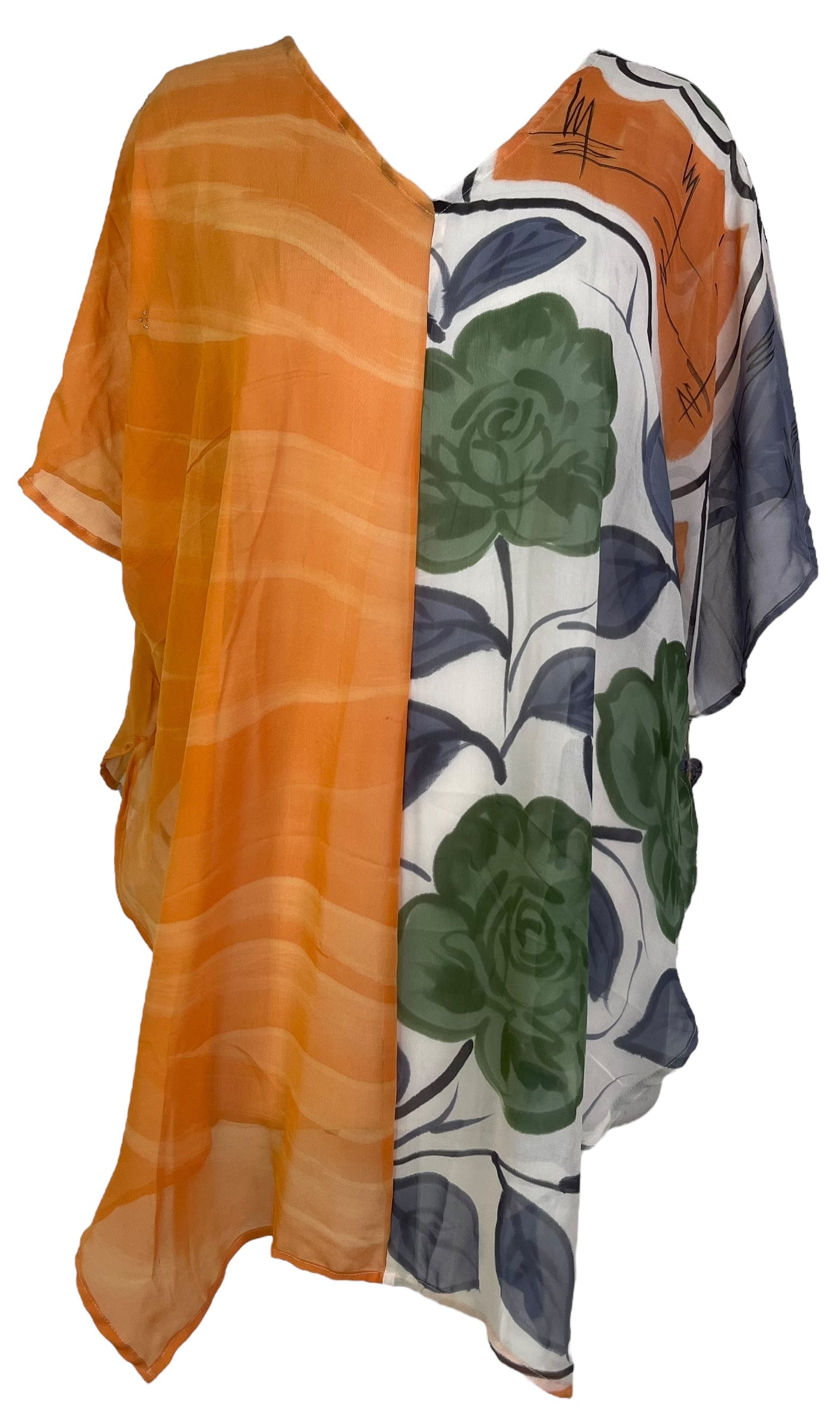 PRG7563 Sheer Avatar Pure Silk Waterfall Top