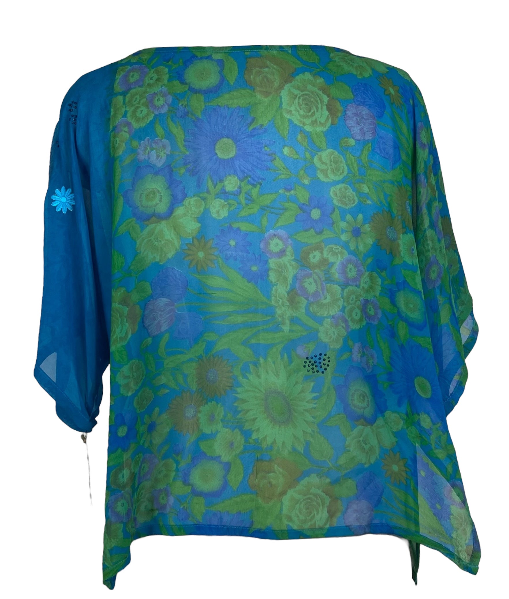 PRG7565 Sheer Avatar Pure Silk Side Slit Top