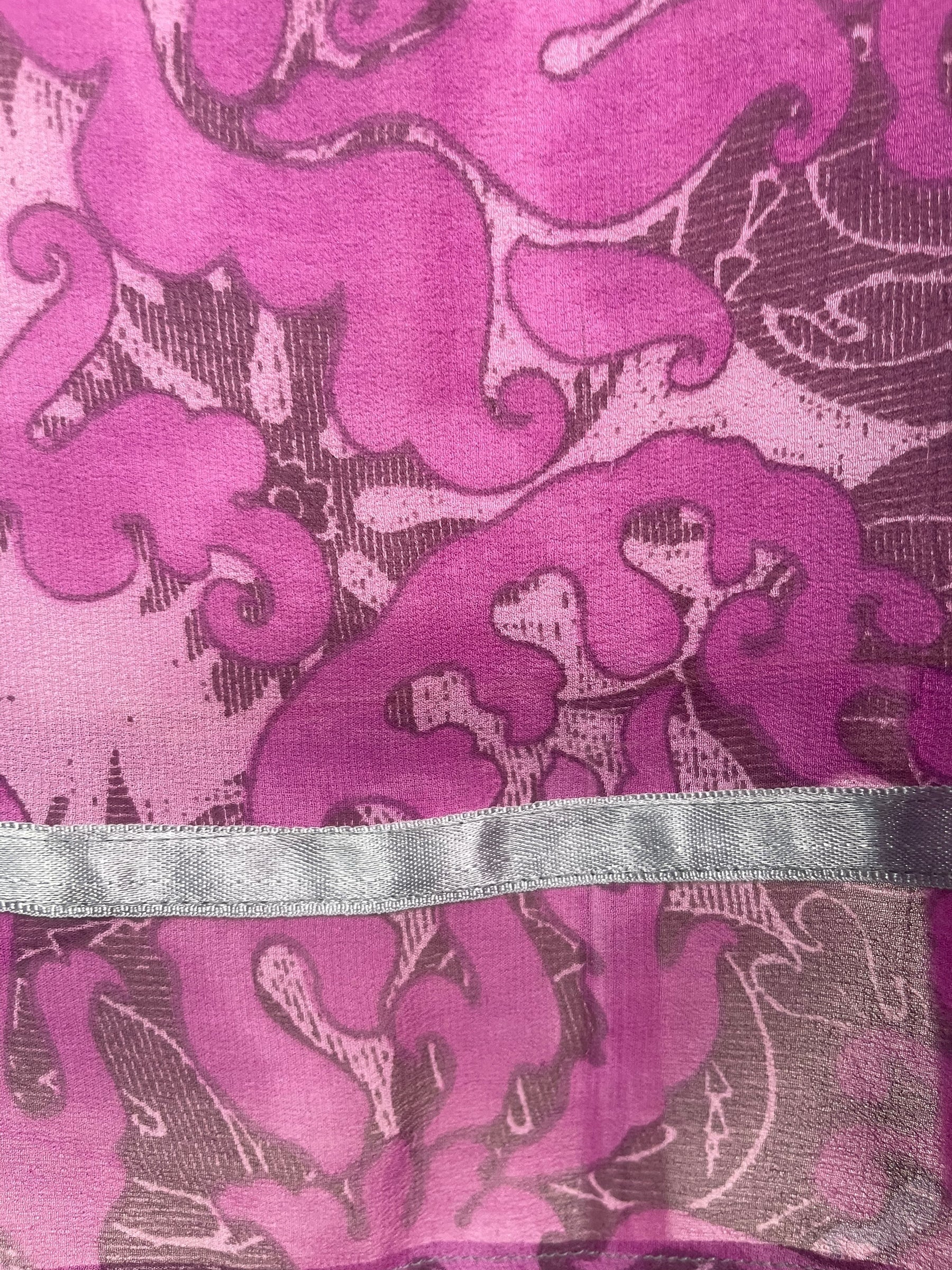 PRG8042 Sheer Wabi Sabi Pure Silk Short Kaftan Tunic With Slits